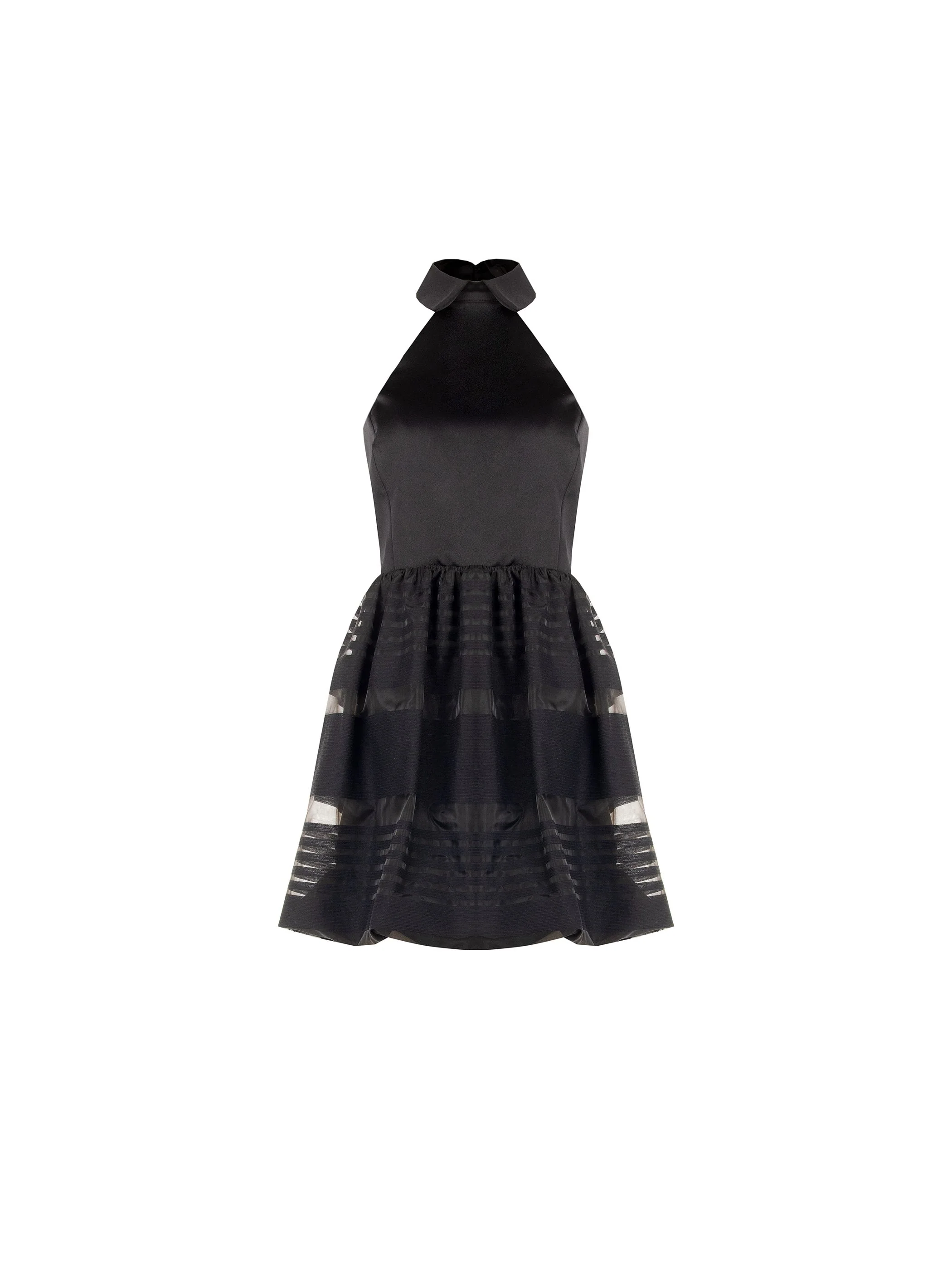Abito corto nero in organza e tulle - Image 5
