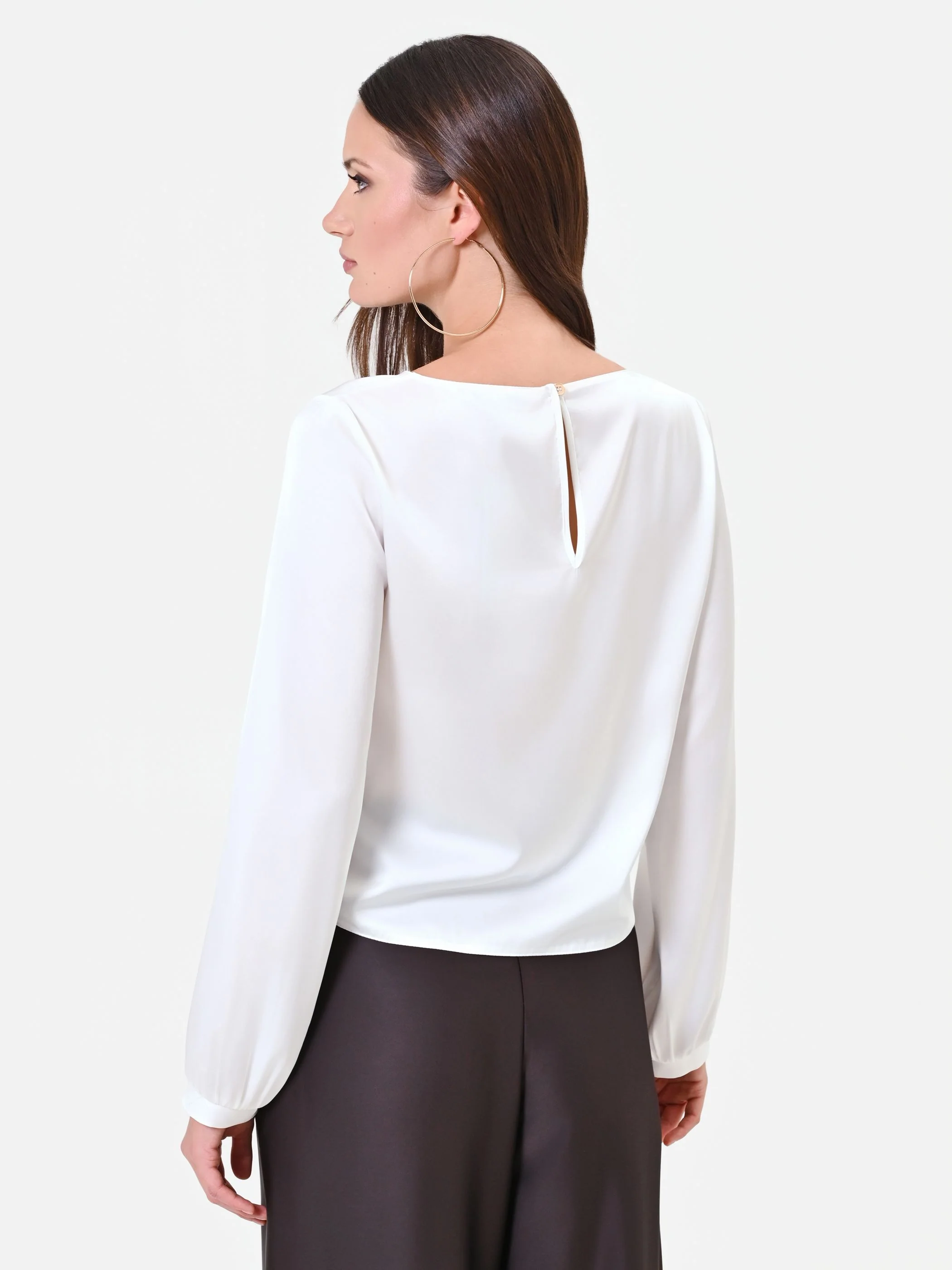 Blusa bianca in raso - Image 3