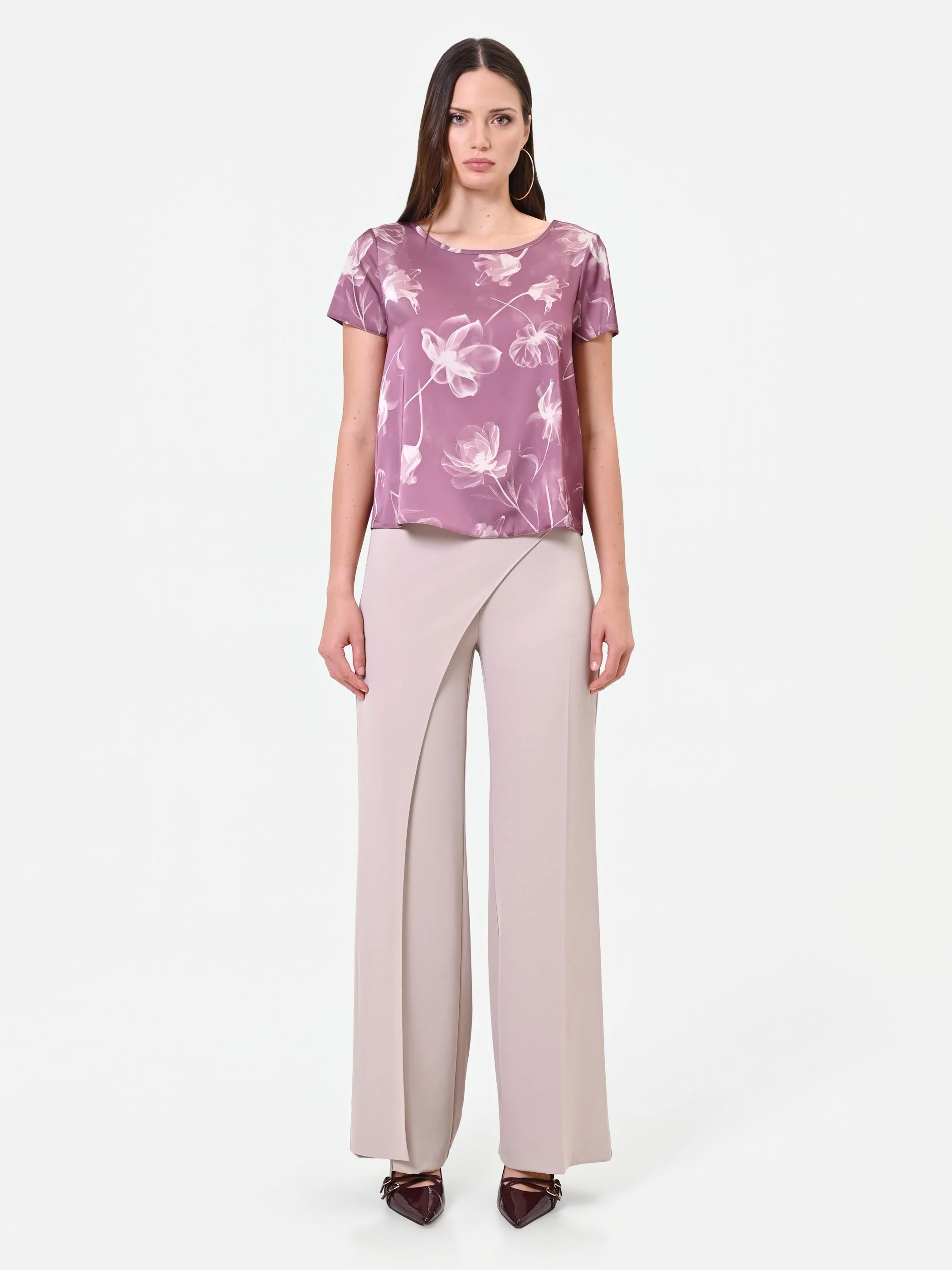 Blusa rosa antico con stampa floreale - Image 2