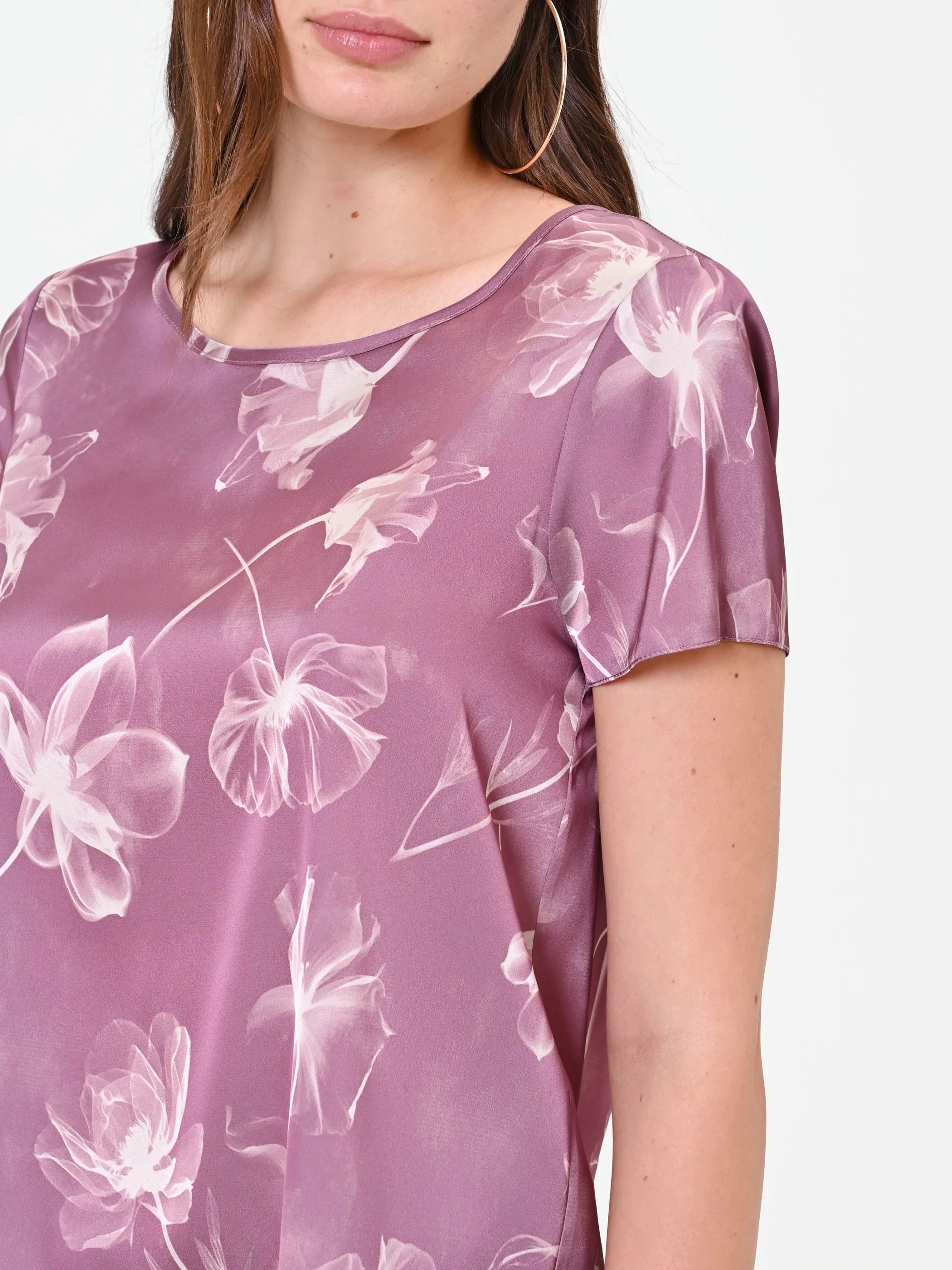 Blusa rosa antico con stampa floreale - Image 5