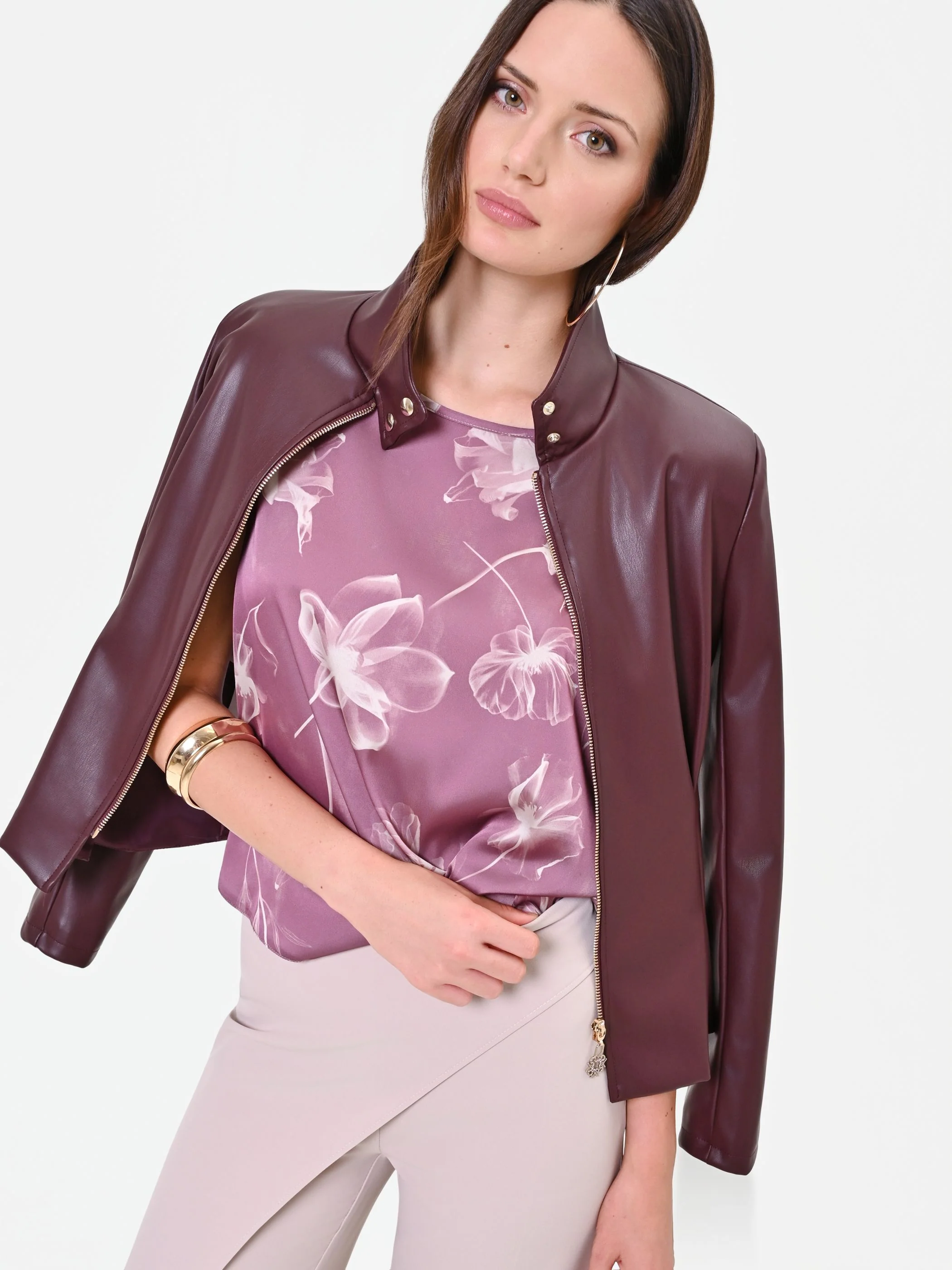 Blusa rosa antico con stampa floreale - Image 6