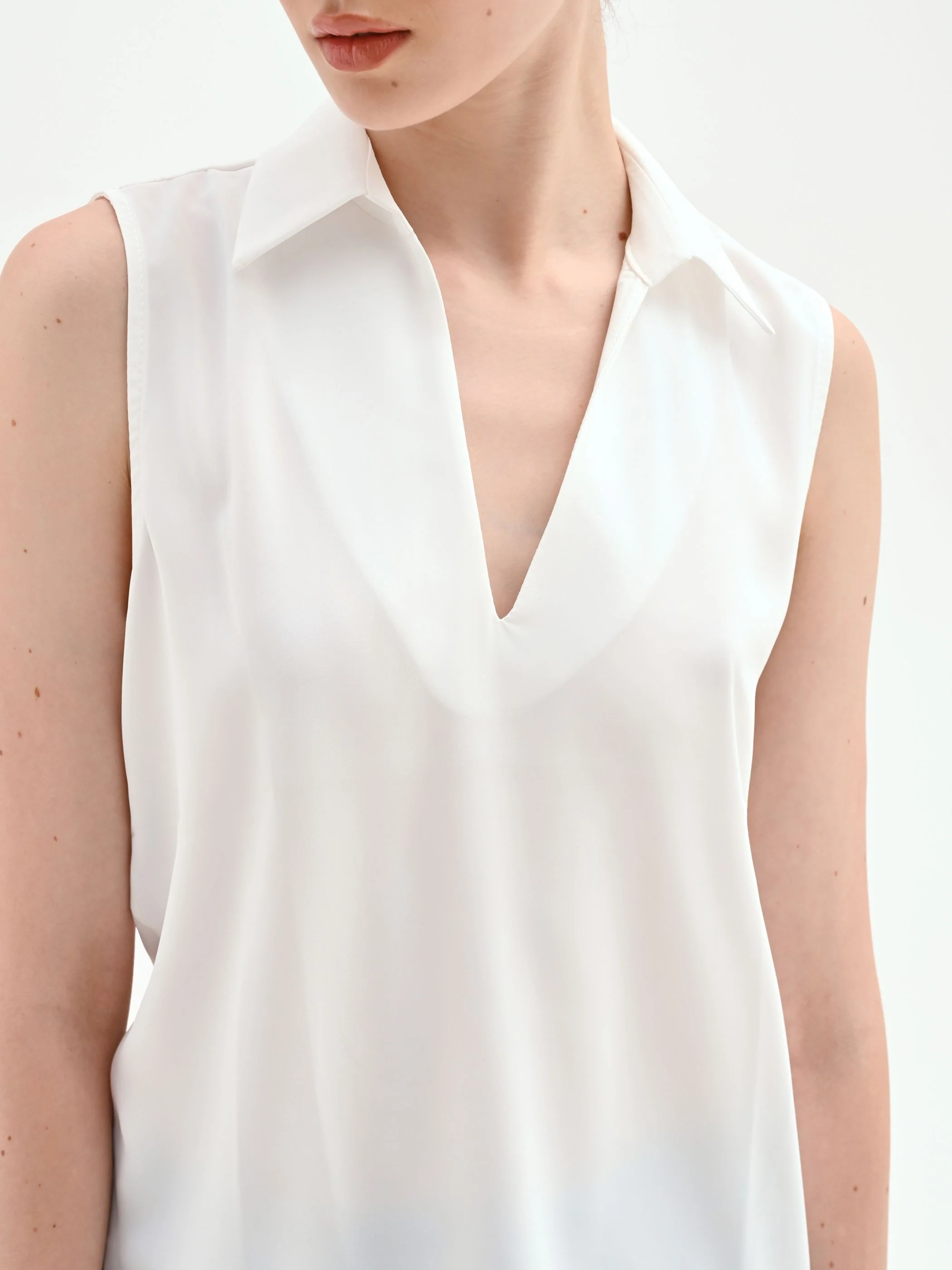 Blusa smanicata bianco panna - Image 2