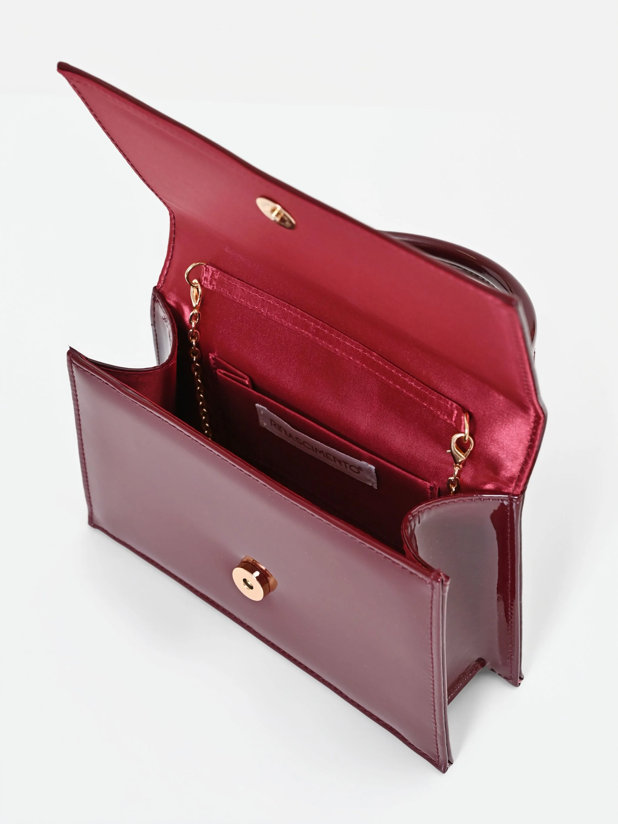 Borsa a mano bordeaux effetto vernice - Image 3