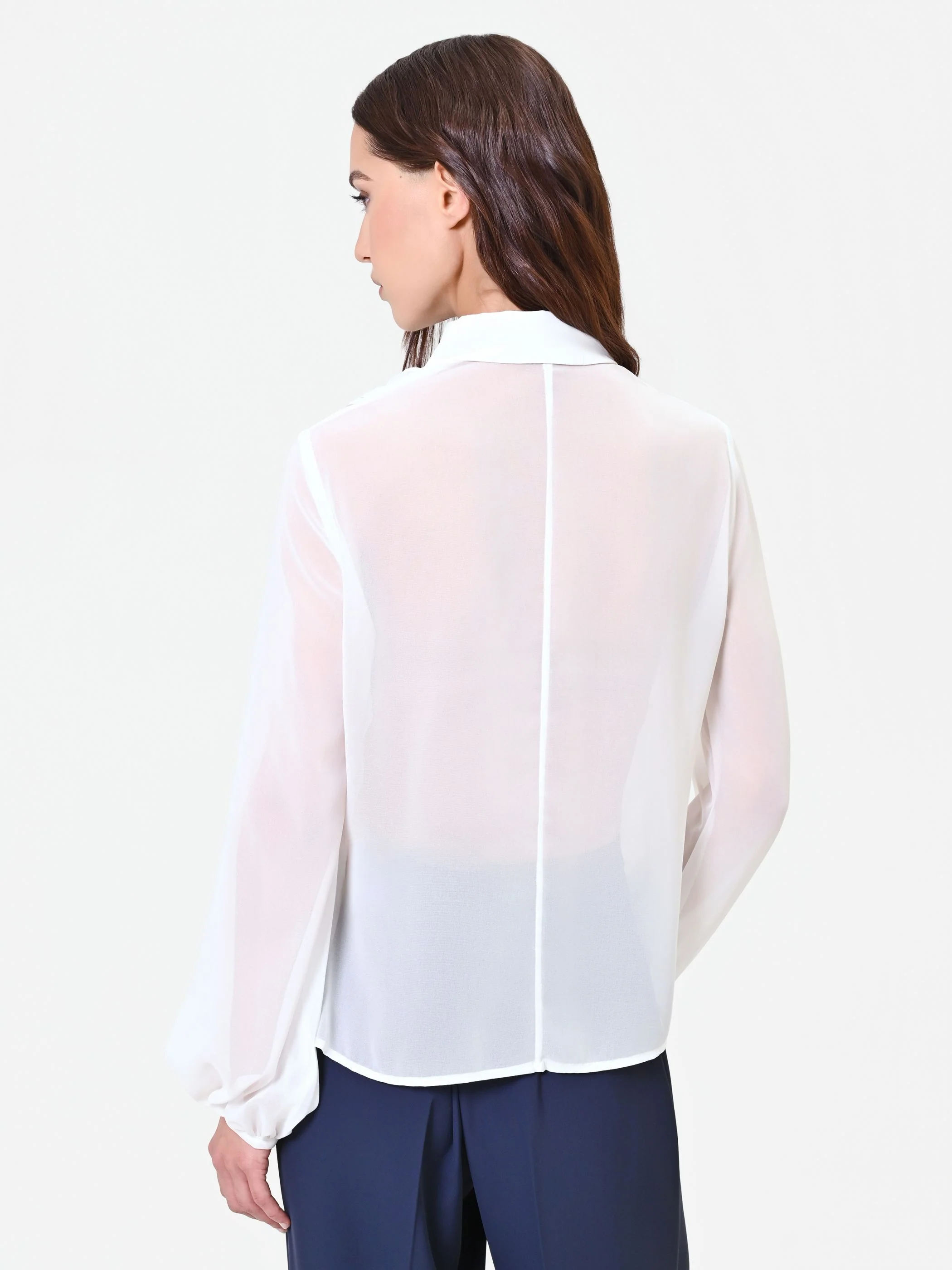 Camicia panna con ruches verticali - Image 3
