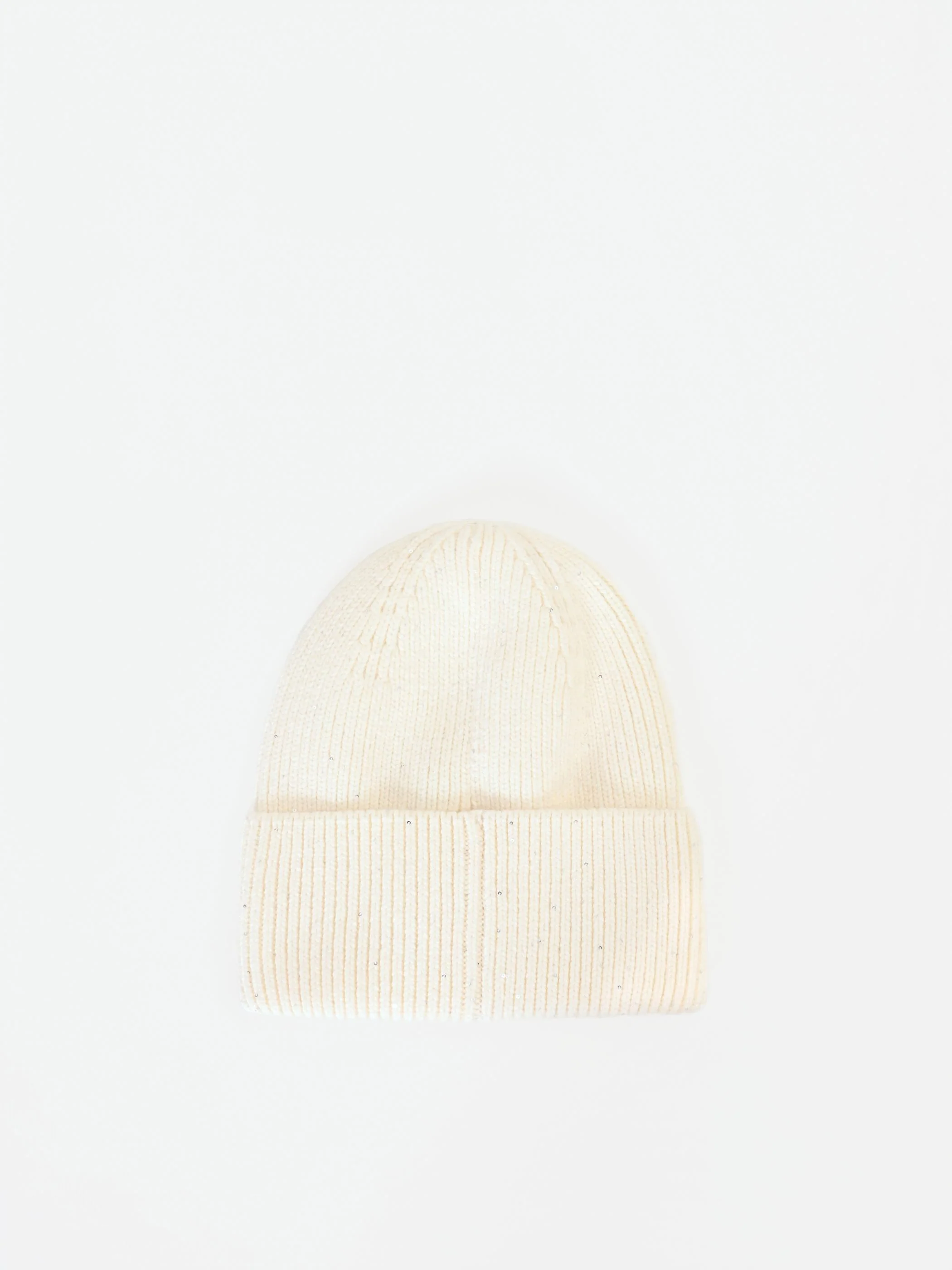 Cappellino panna bianco con micro paillettes