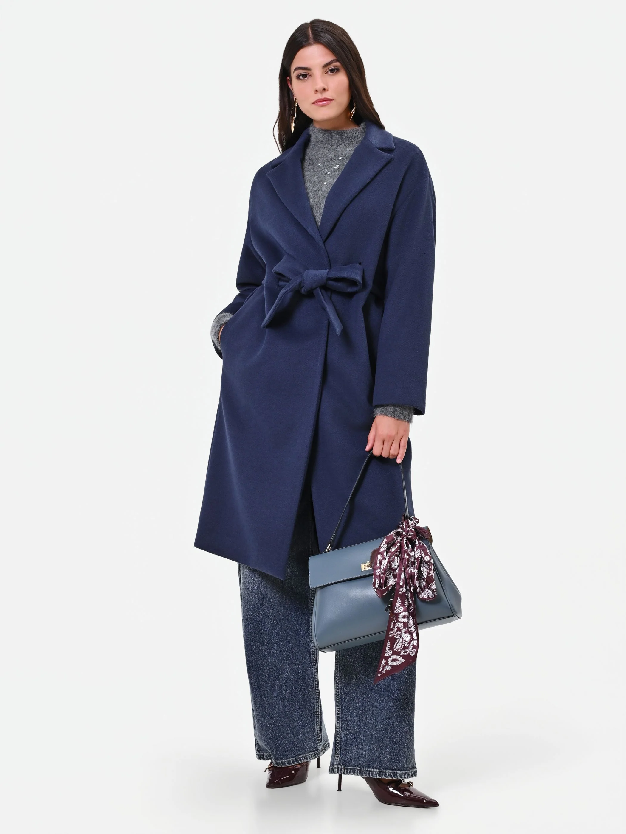 Cappotto a vestaglia blu navy - Image 6