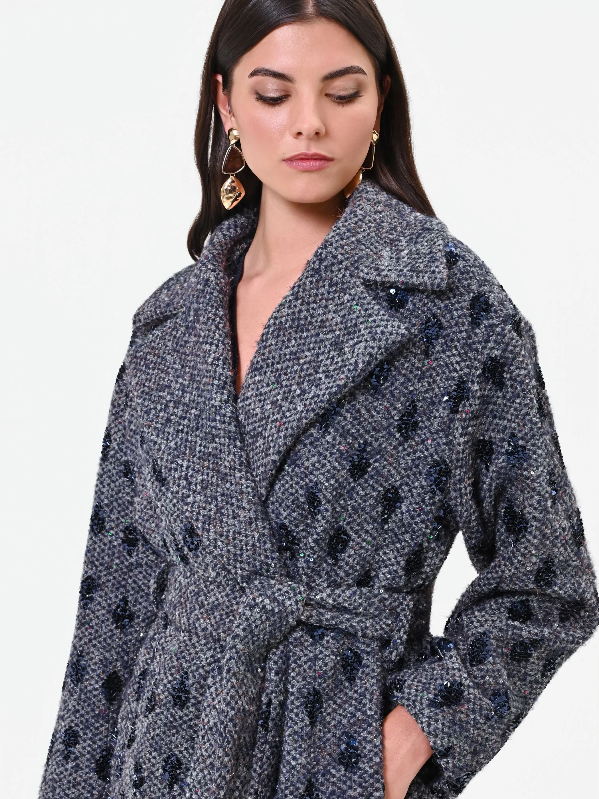 Cappotto a vestaglia blu navy - Image 2