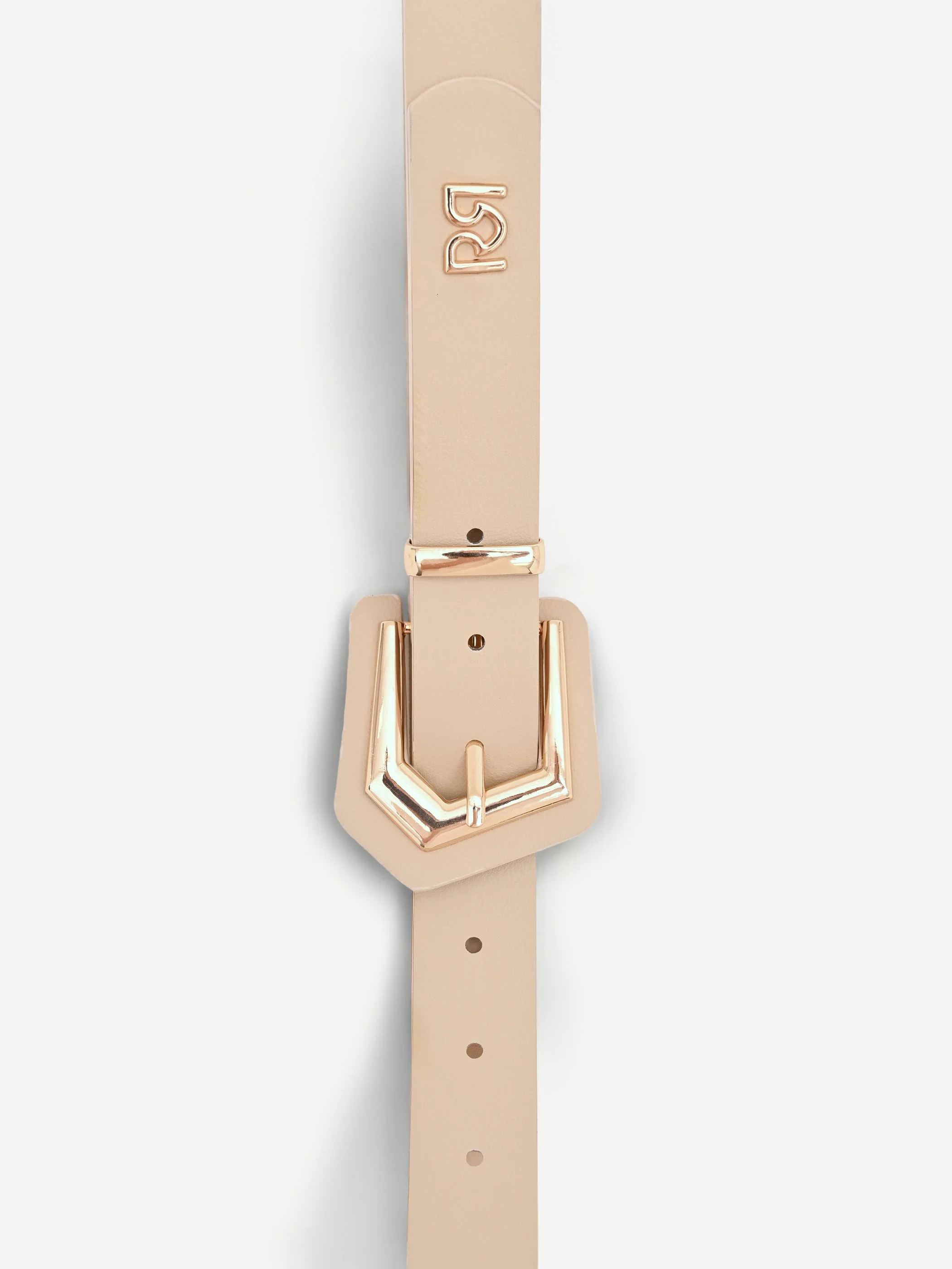 Cintura alta beige con fibbia squadrata
