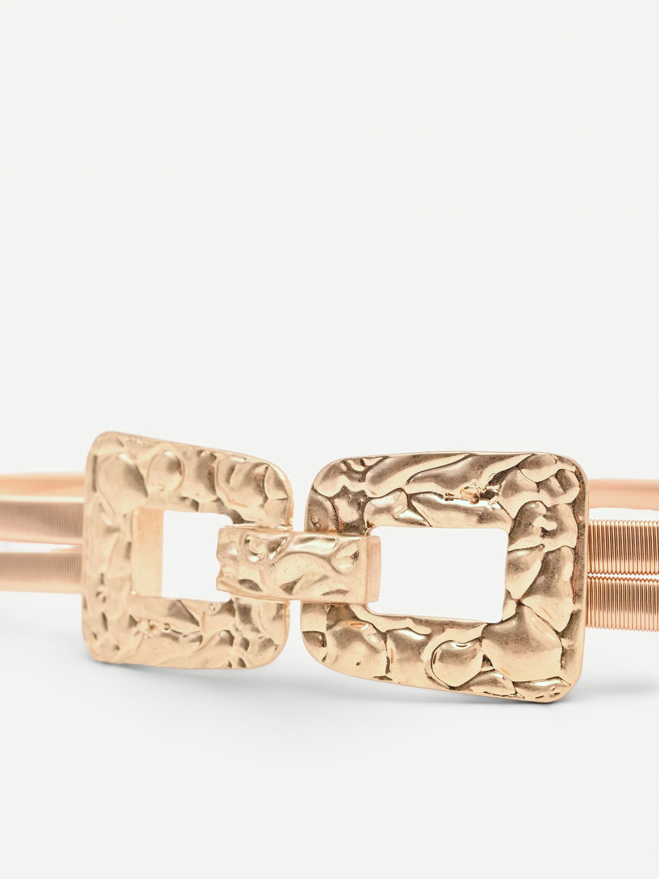 Cintura elastica oro con fibbia martellata - Image 2