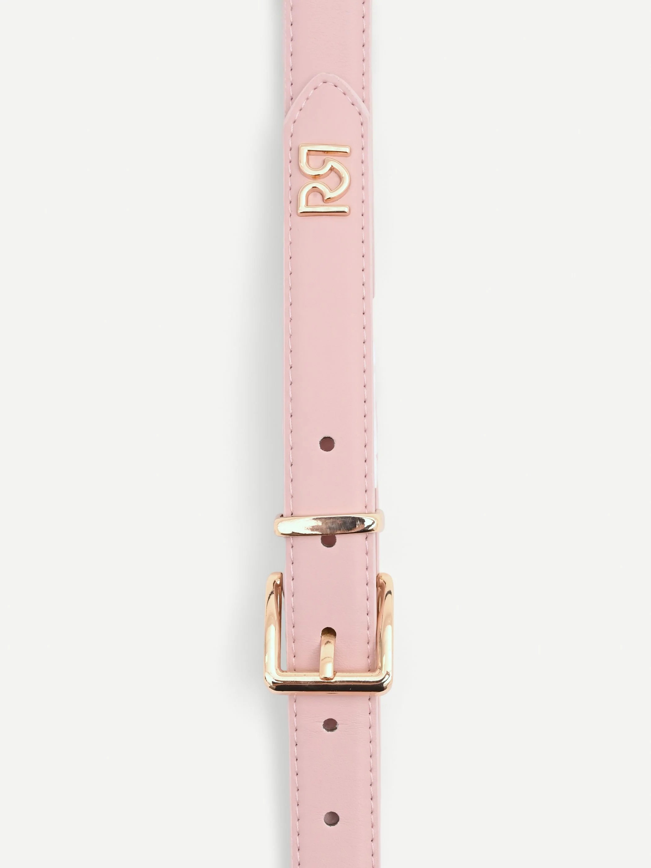 Cintura rosa effetto pelle con fibbia squadrata - Image 2