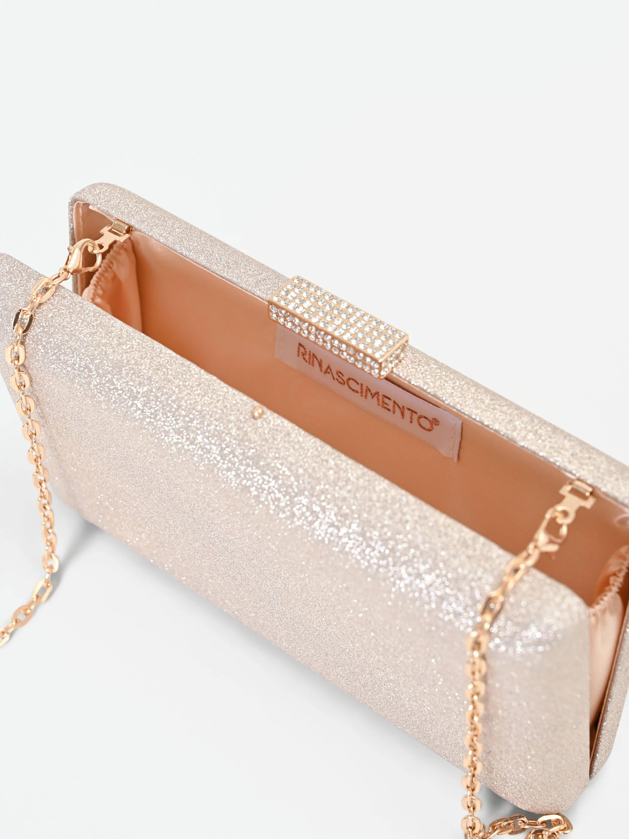 Clutch Oro Glitter con chiusura Gioiello - Image 4