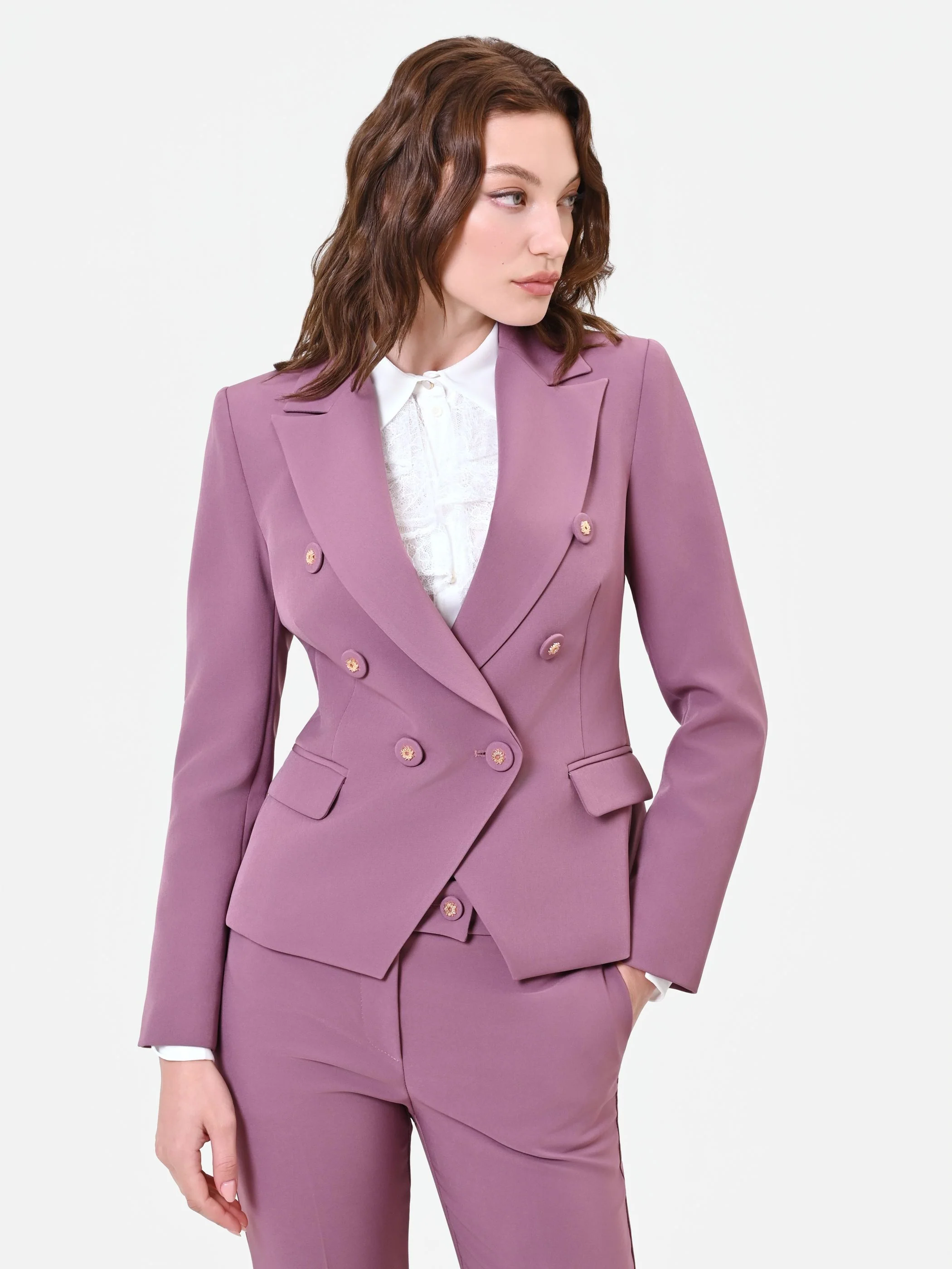 Giacca blazer doppiopetto rosa antico - Image 5