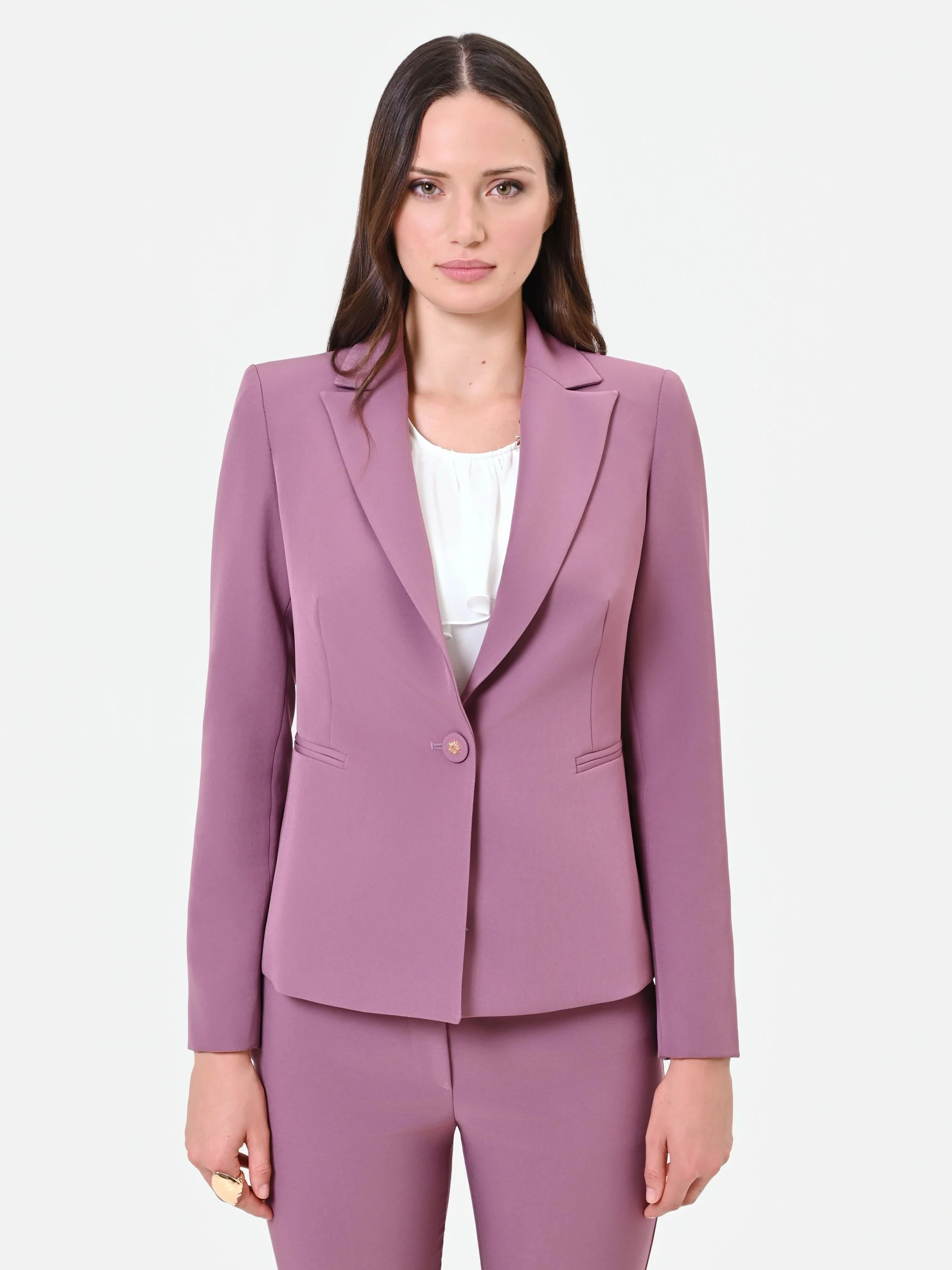 Giacca blazer monopetto rosa antico - Image 2