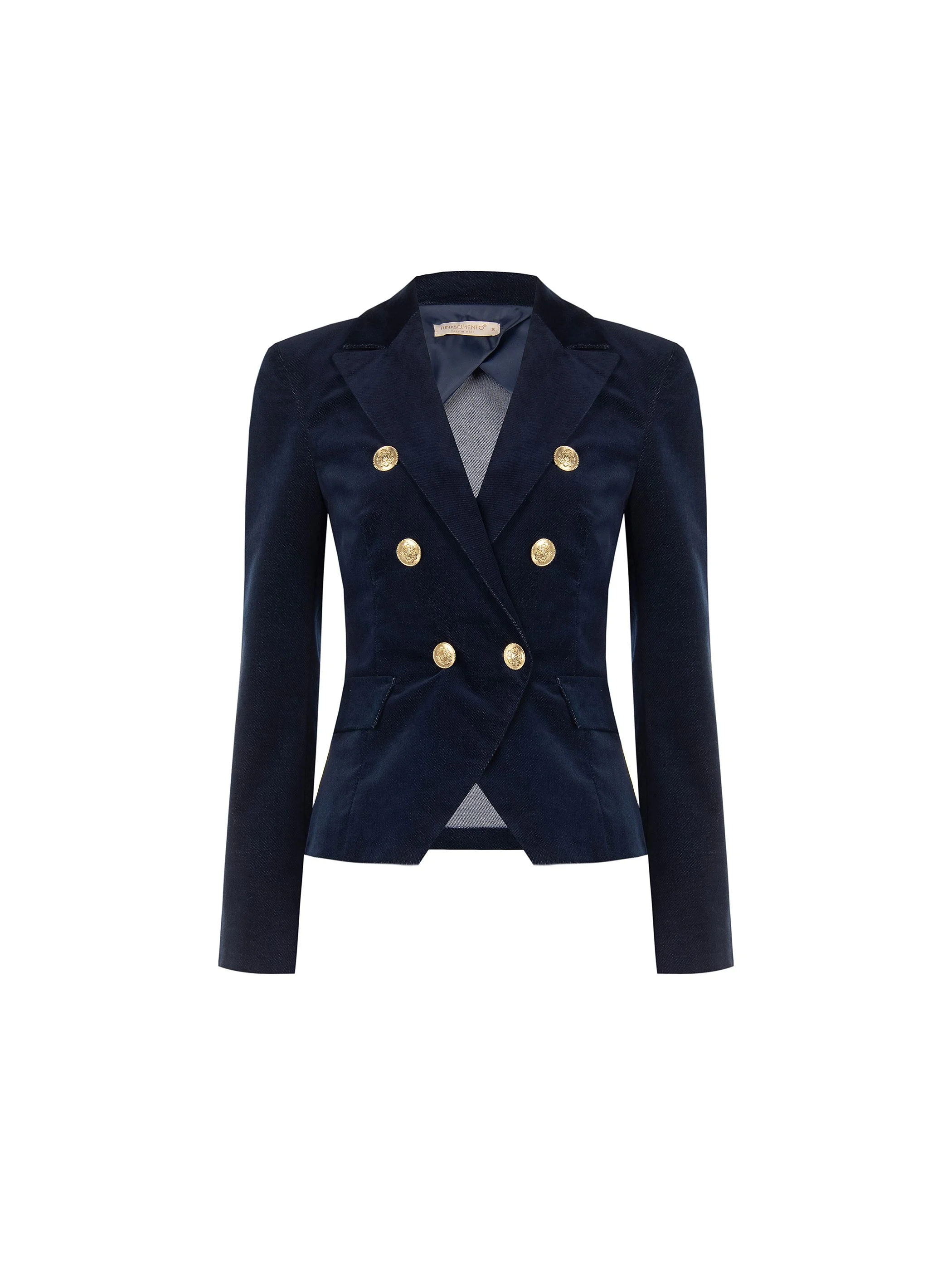 Giacca doppiopetto in velluto blu navy - Image 6