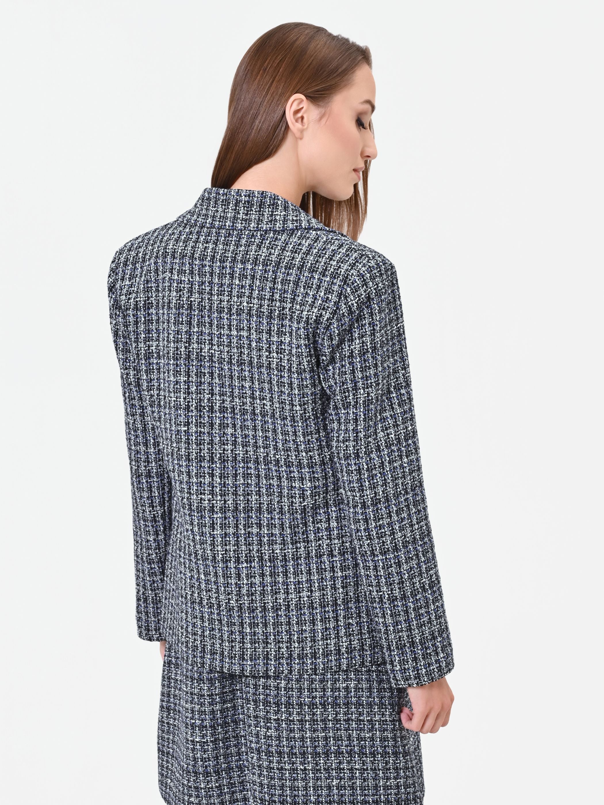 Giacca in stuoia mélange blu navy - Image 3