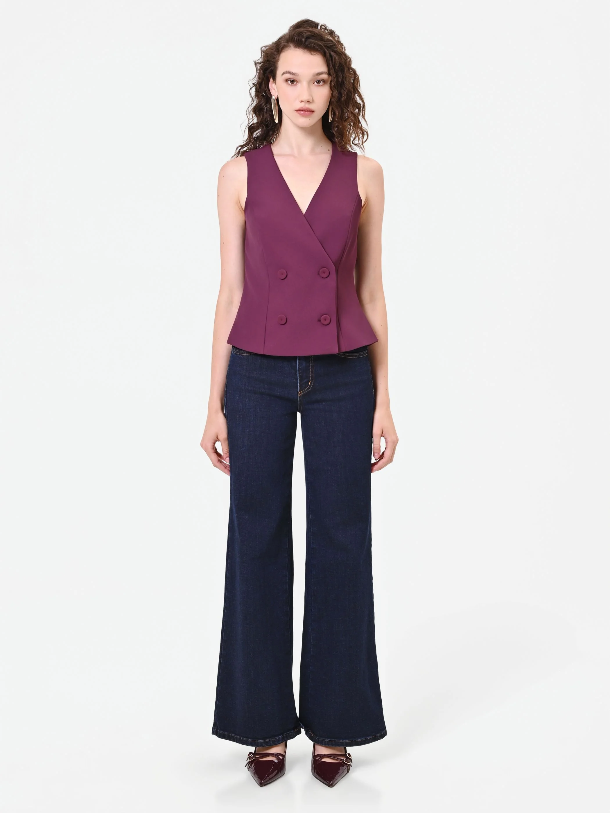 Gilet doppiopetto bordeaux