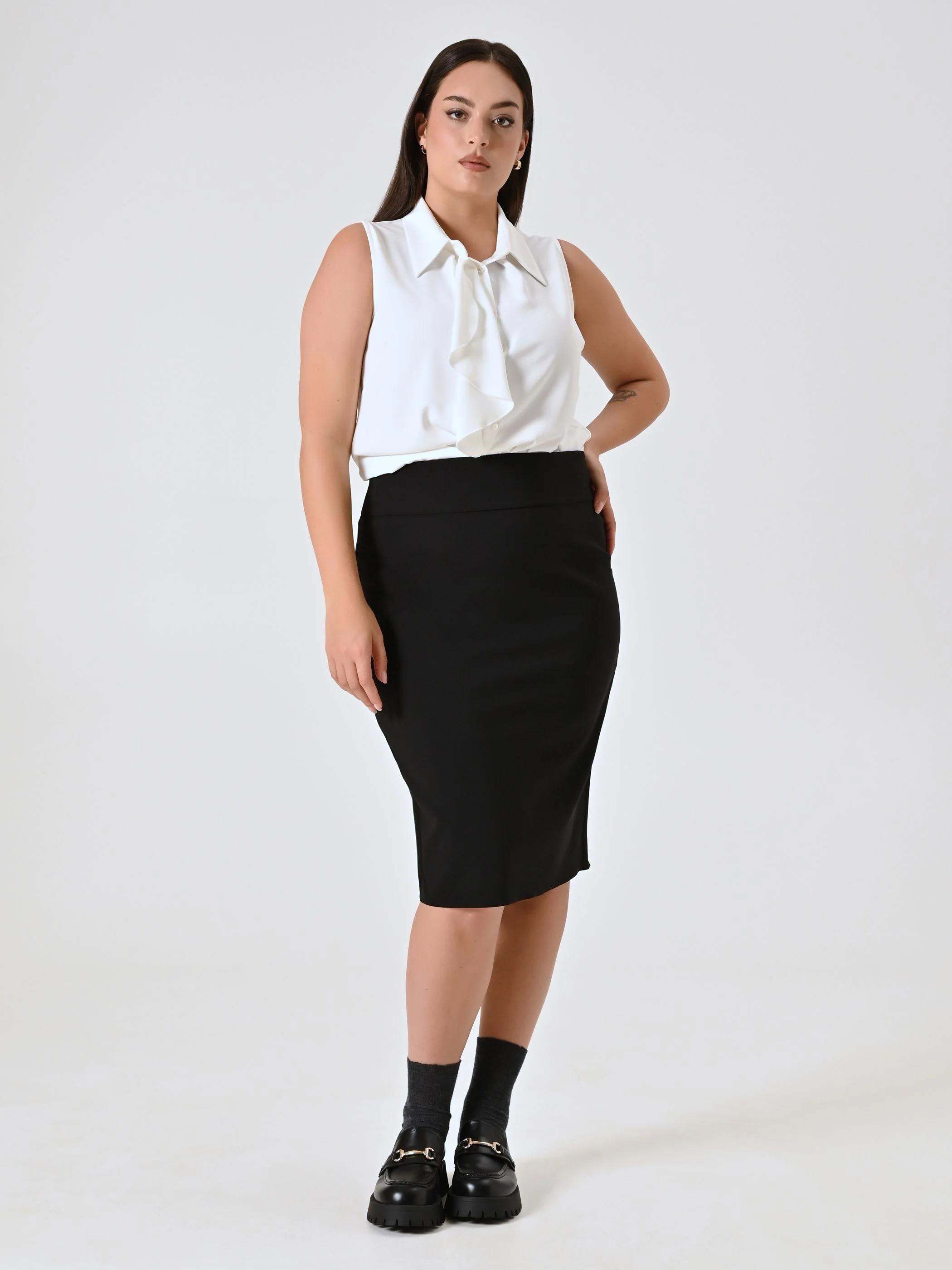 Gonna Curvy Tubino Nero - Image 2