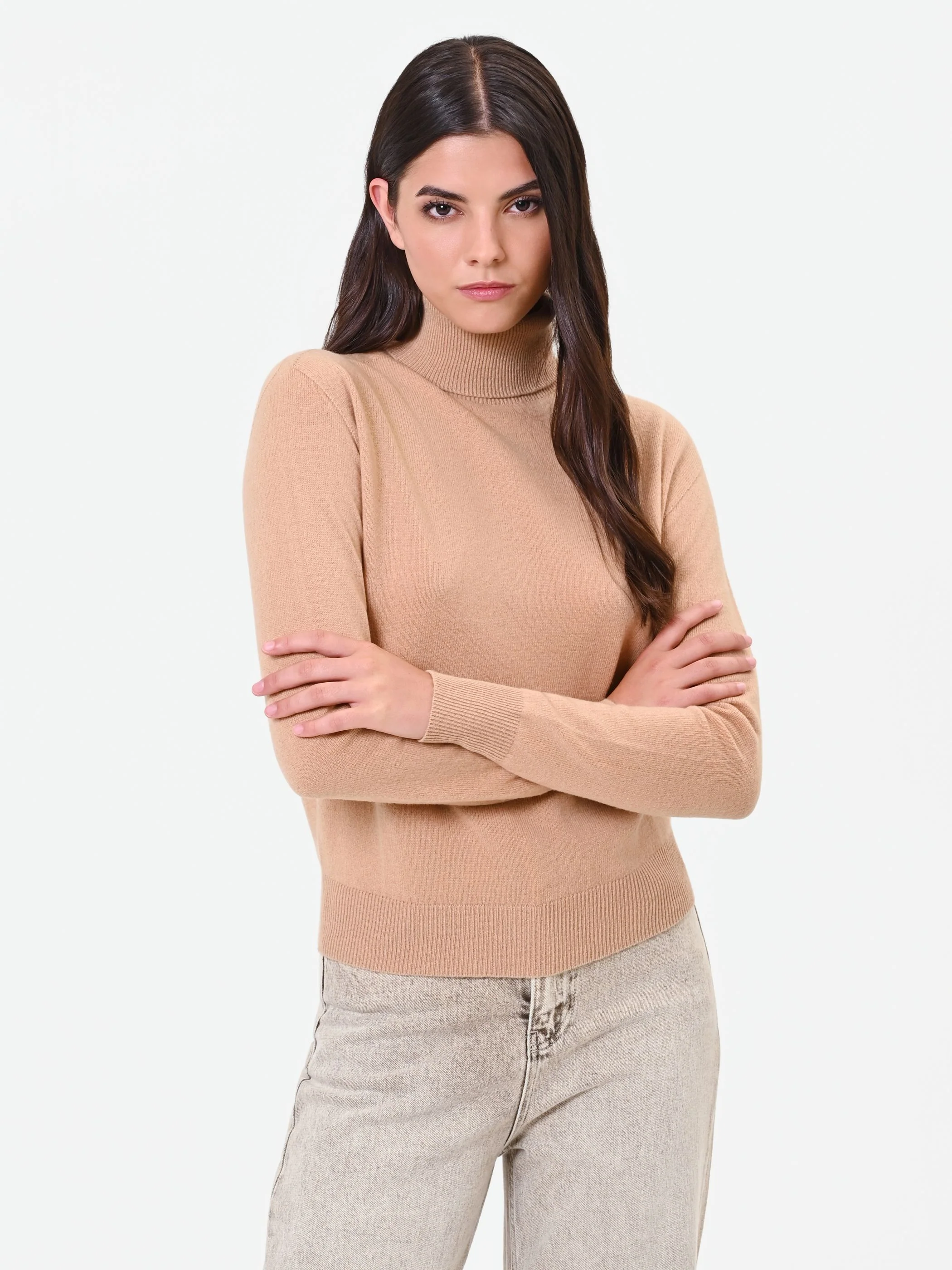 Maglia dolcevita cammello beige - Image 5