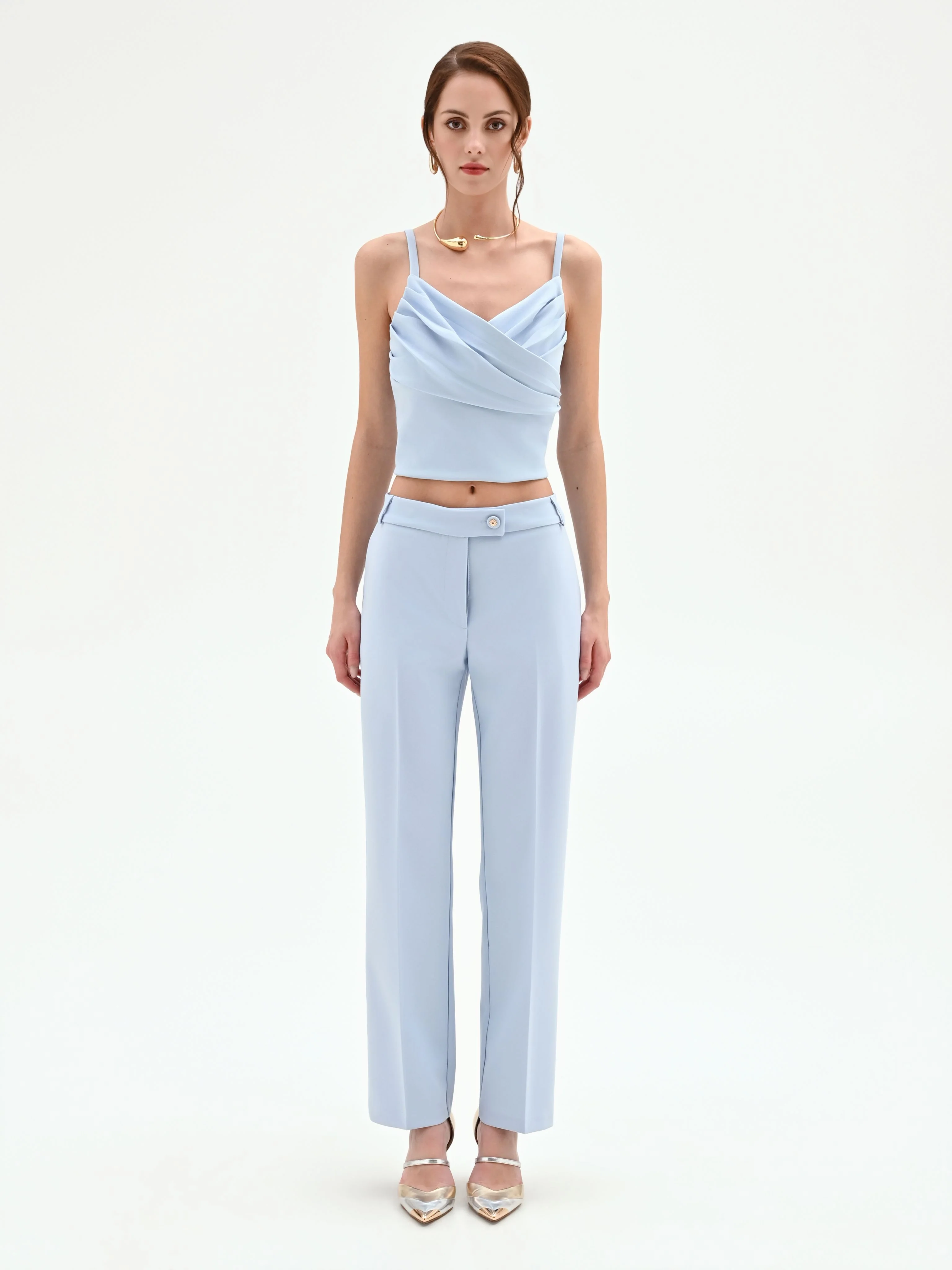 Pantalone a gamba dritta cielo azzurro