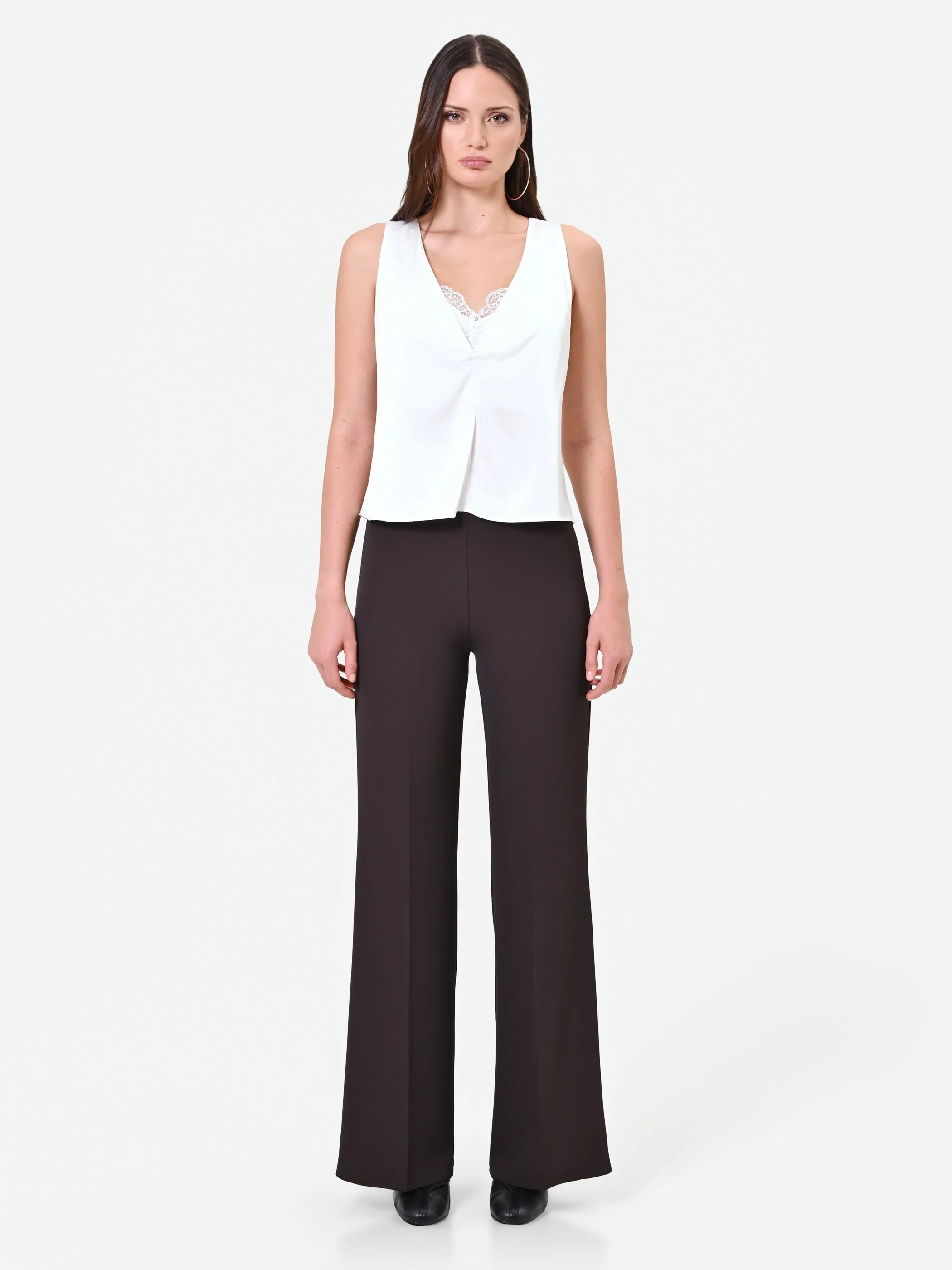 Pantalone a gamba larga moro marrone