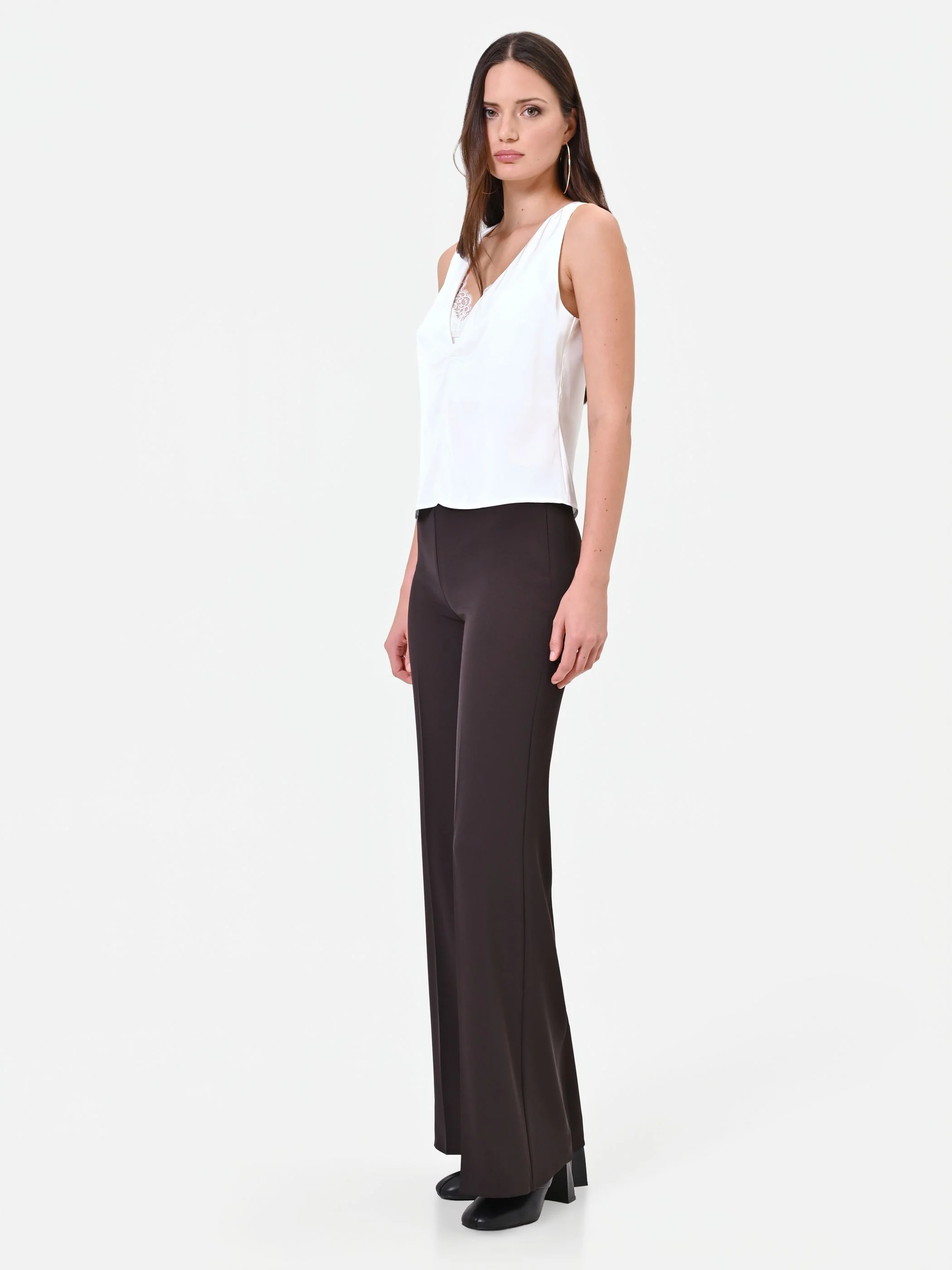 Pantalone a gamba larga moro marrone - Image 4