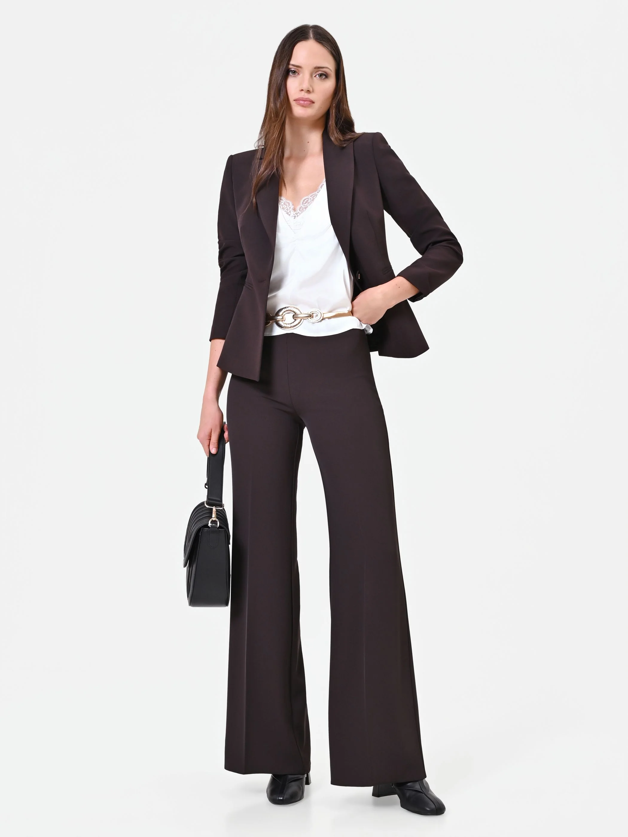Pantalone a gamba larga moro marrone - Image 6