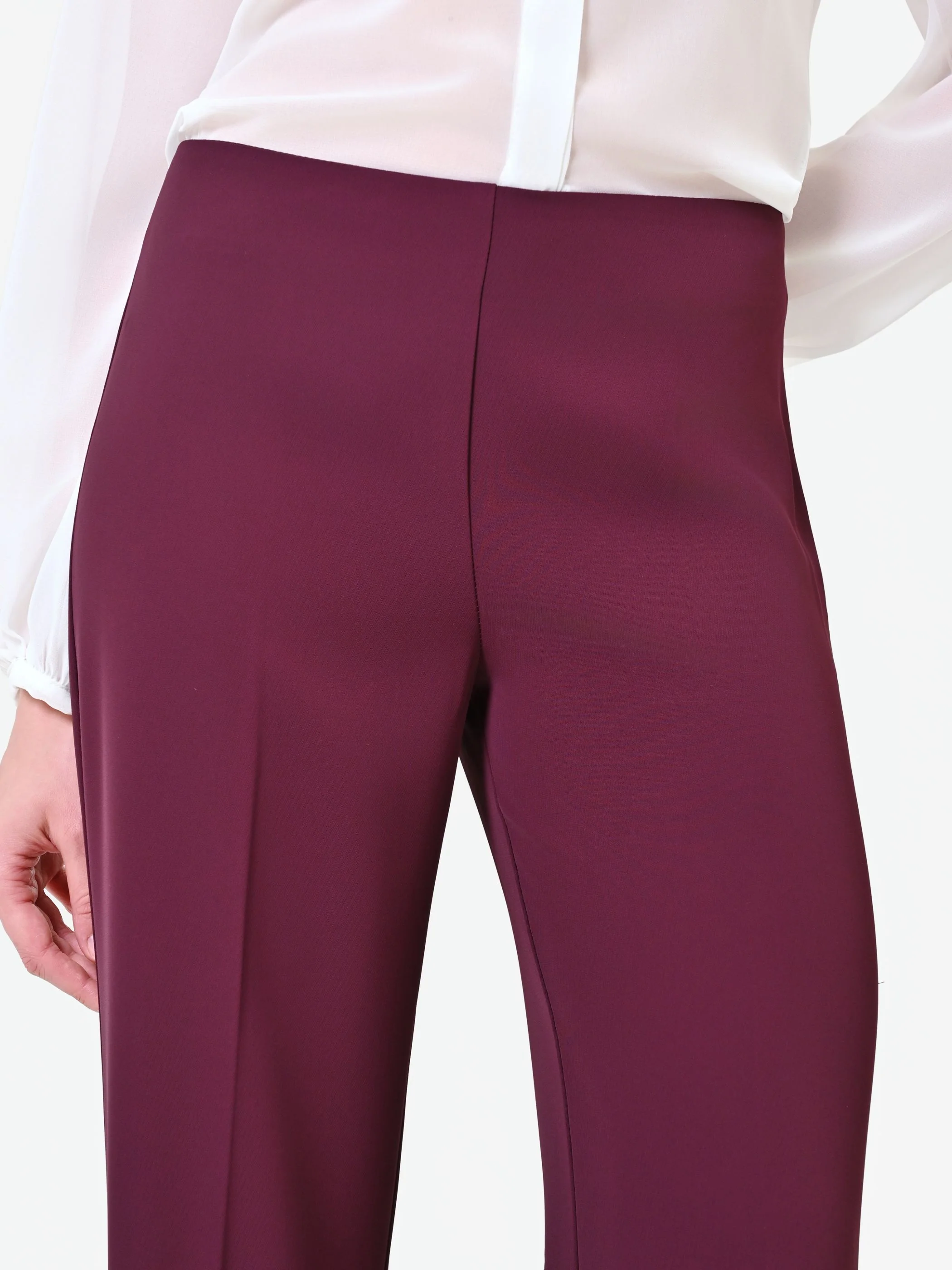 Pantalone a palazzo fluido bordeaux - Image 5