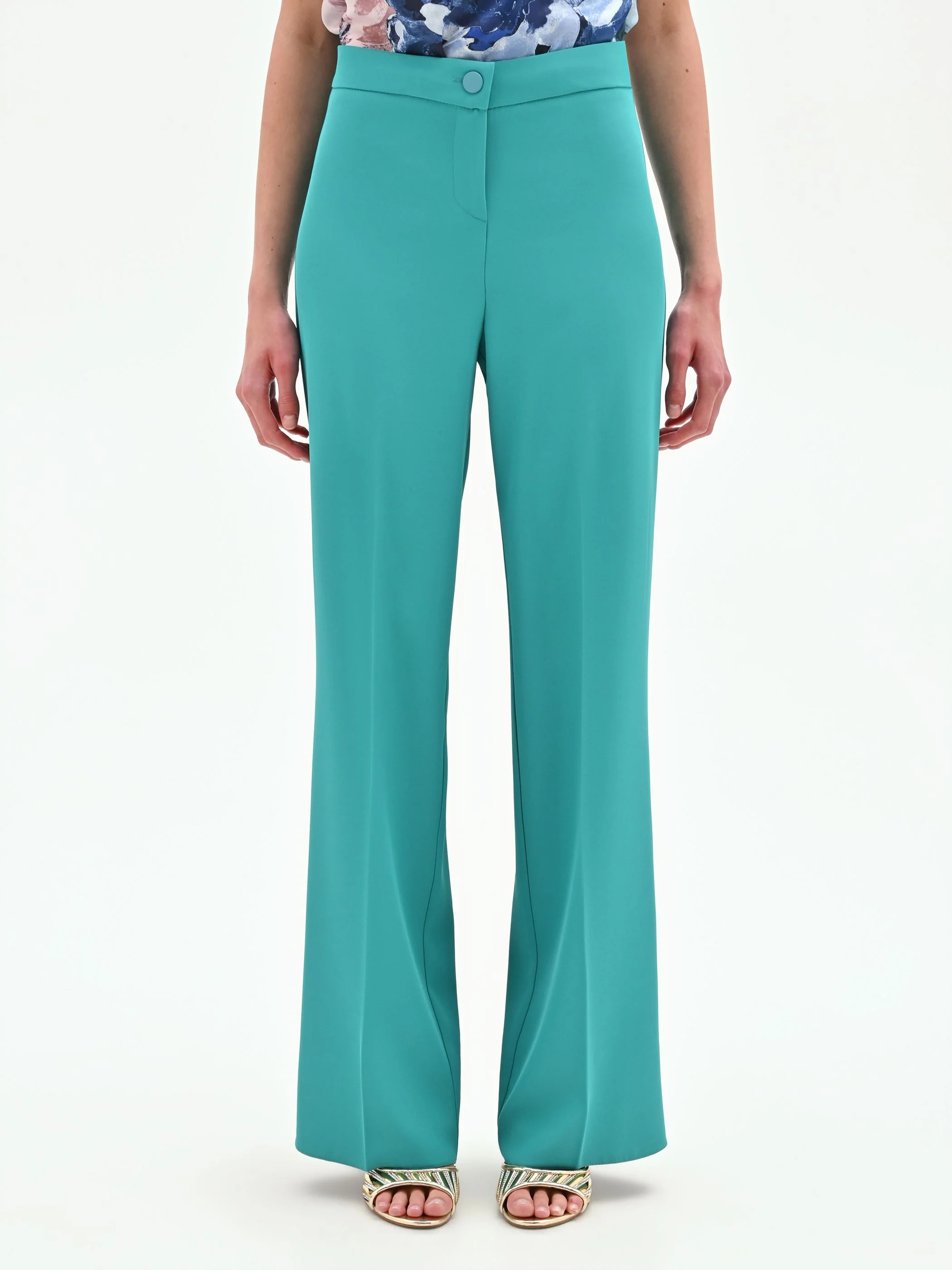 Pantalone a palazzo turchese azzurro