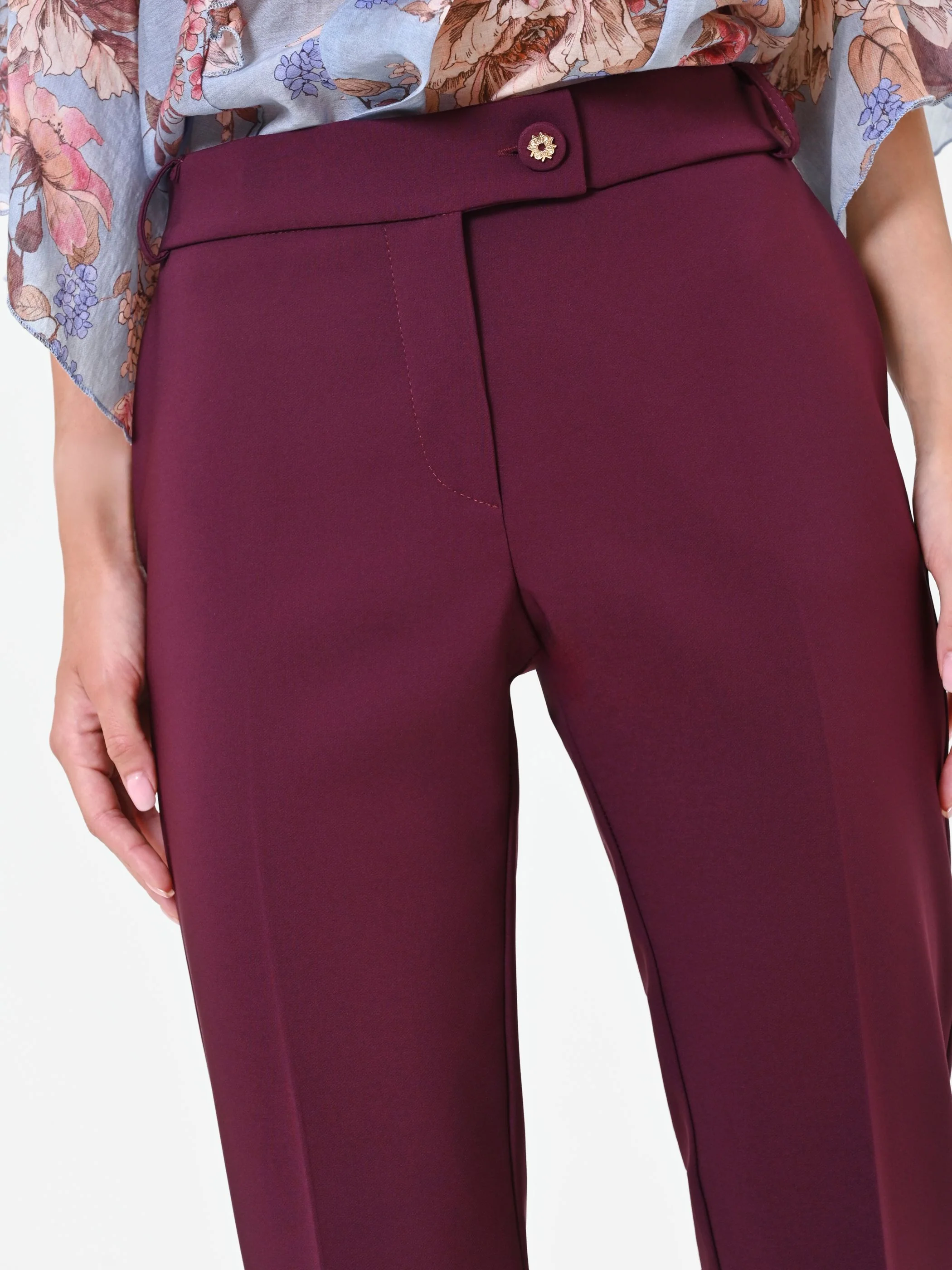 Pantalone a sigaretta bordeaux - Image 4