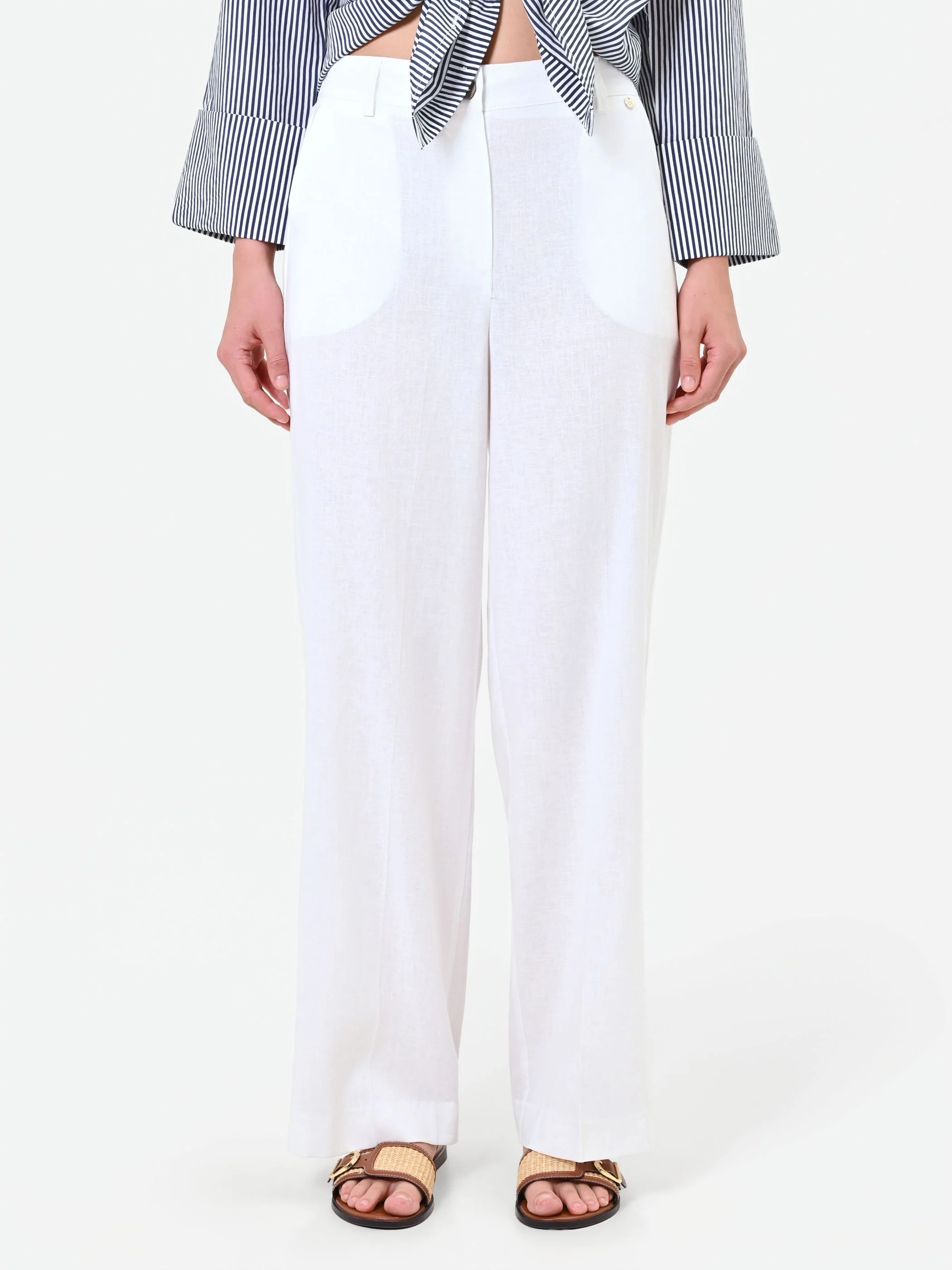 Pantalone bianco in lino - Image 2