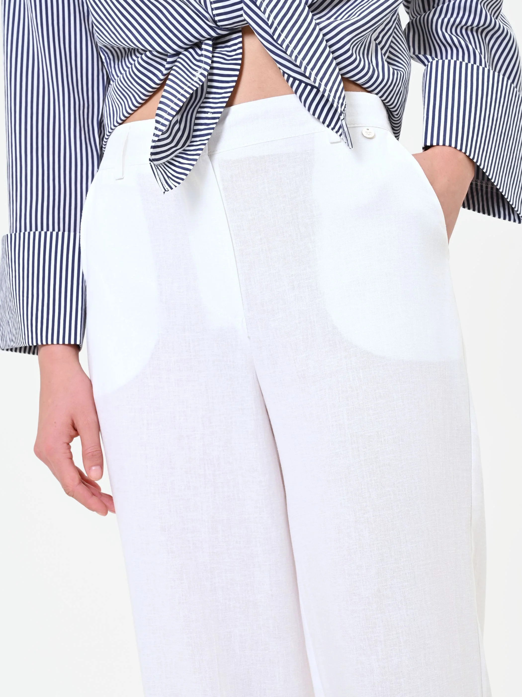 Pantalone bianco in lino - Image 4