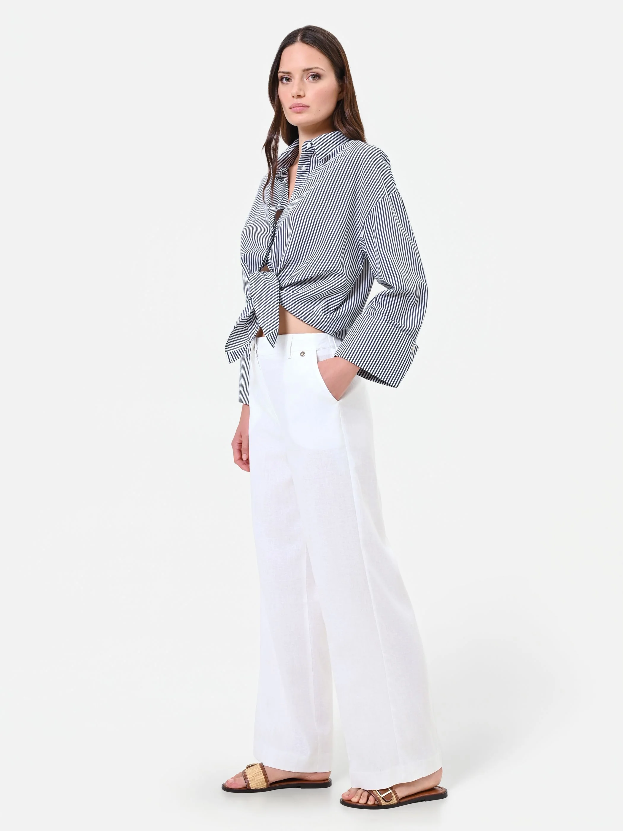 Pantalone bianco in lino - Image 5