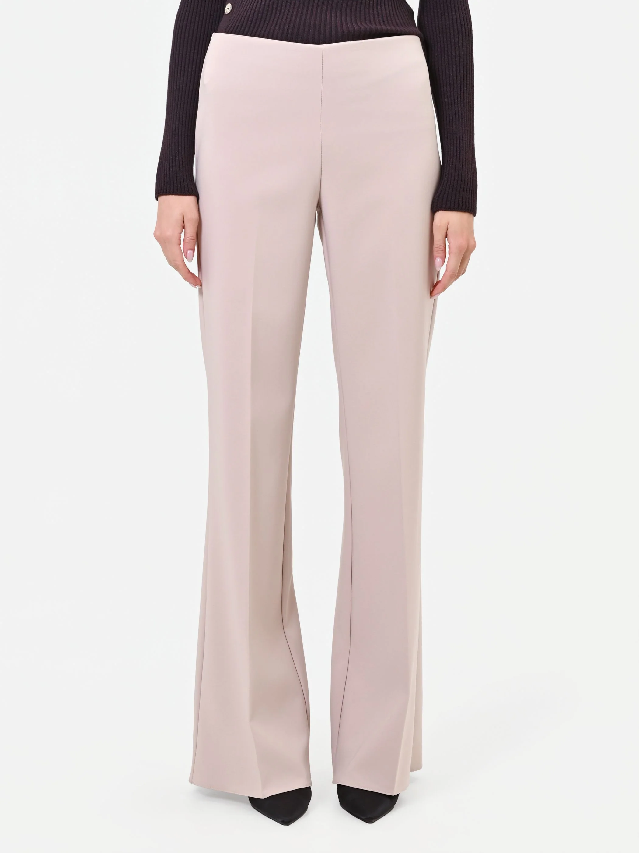 Pantalone flare tortora beige - Image 2