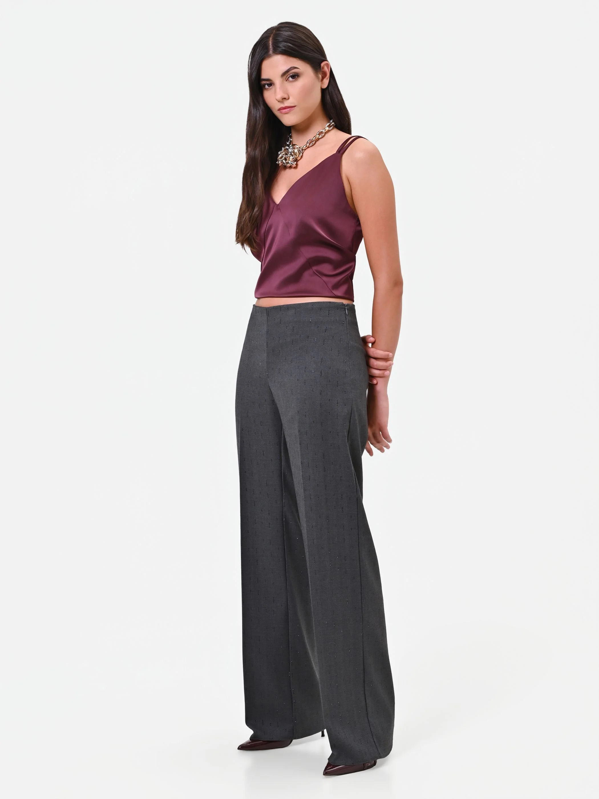 Pantalone grigio scuro a gamba dritta Giorgia Palmas X Rinascimento - Image 4
