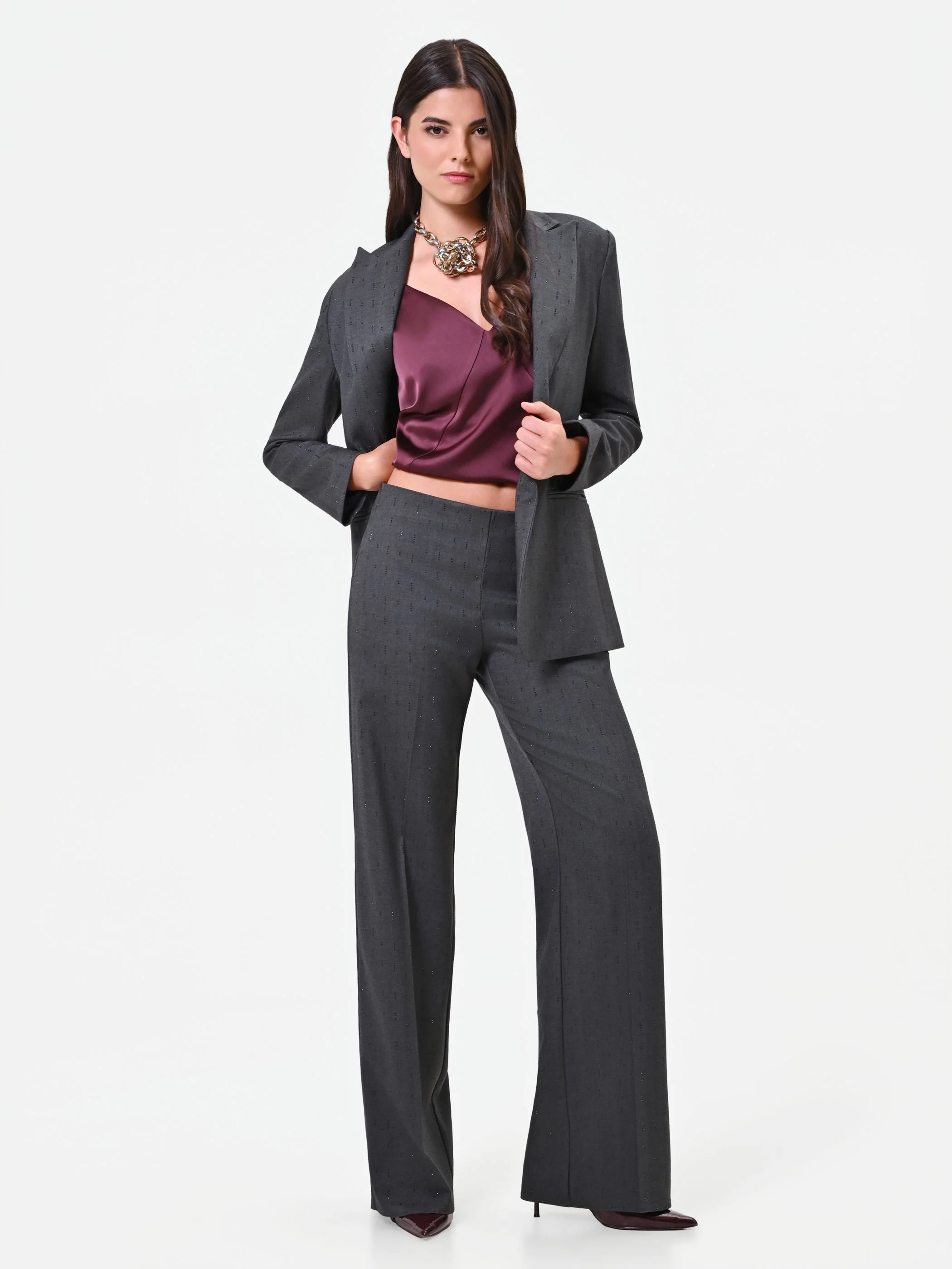 Pantalone grigio scuro a gamba dritta Giorgia Palmas X Rinascimento - Image 6