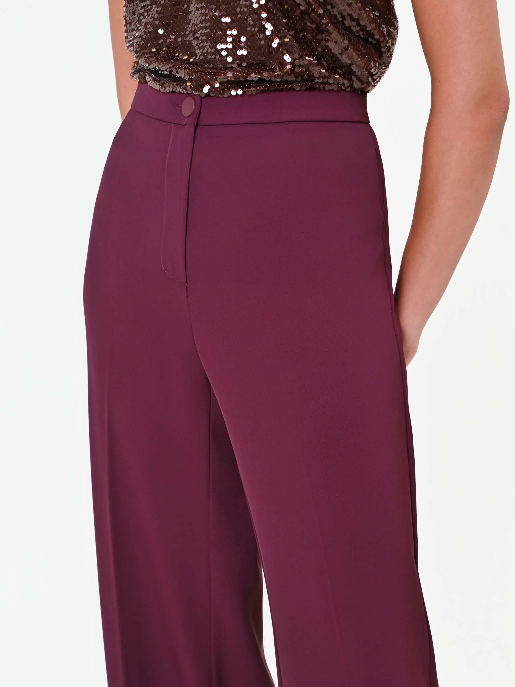 Pantalone palazzo bordeaux - Image 5