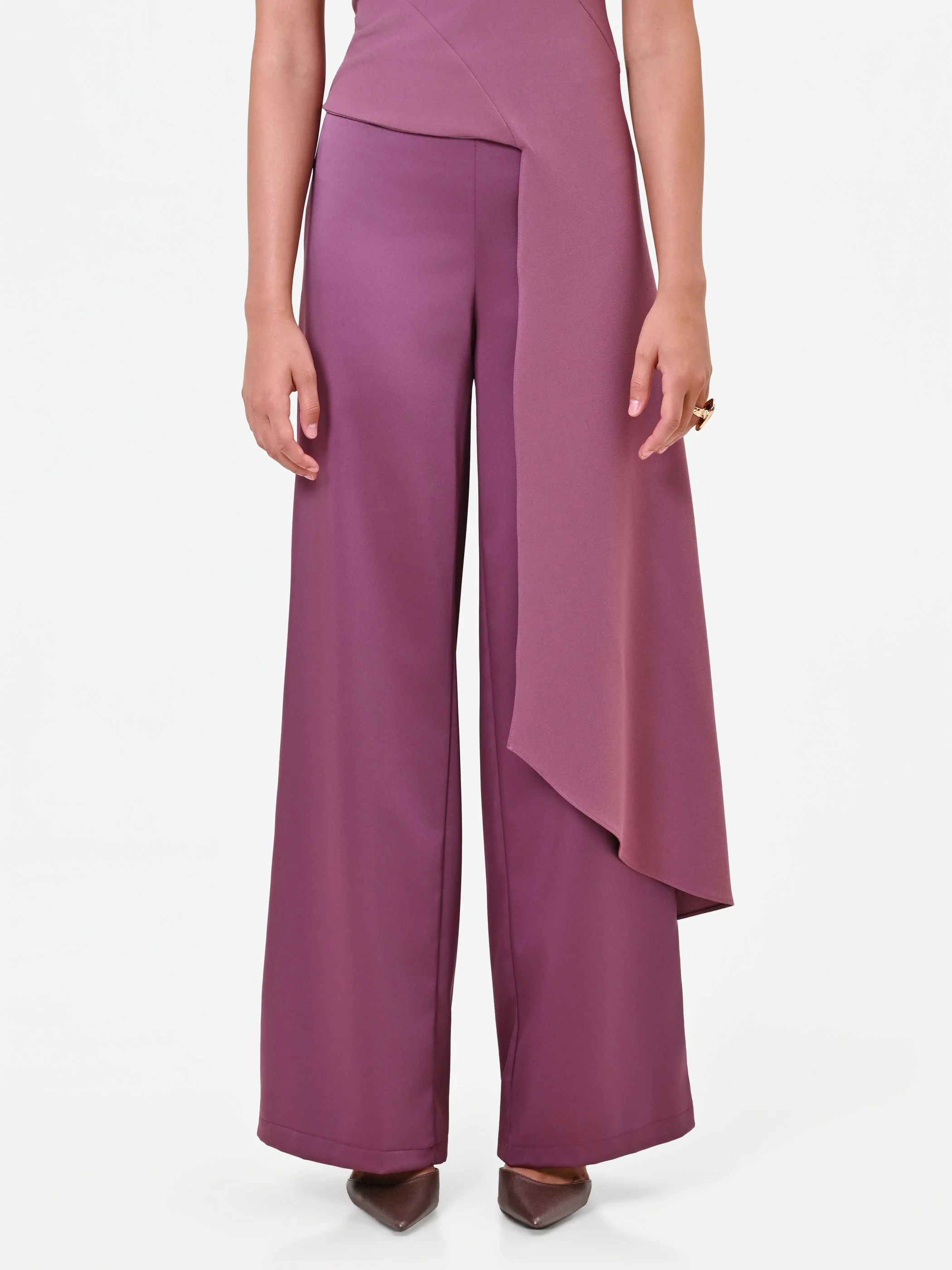 Pantalone palazzo in raso rosa antico Giorgia Palmas X Rinascimento - Image 2