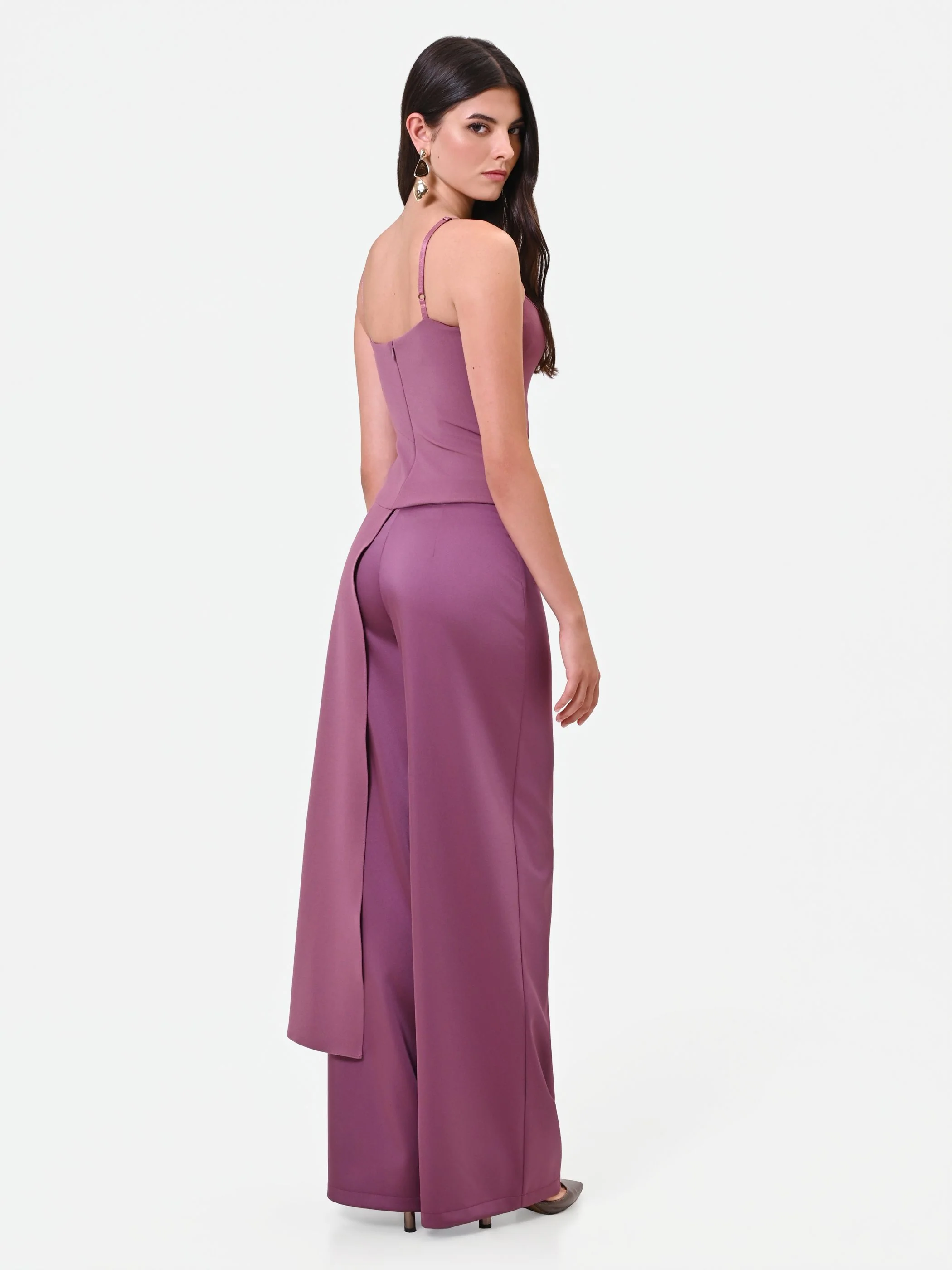 Pantalone palazzo in raso rosa antico Giorgia Palmas X Rinascimento - Image 3