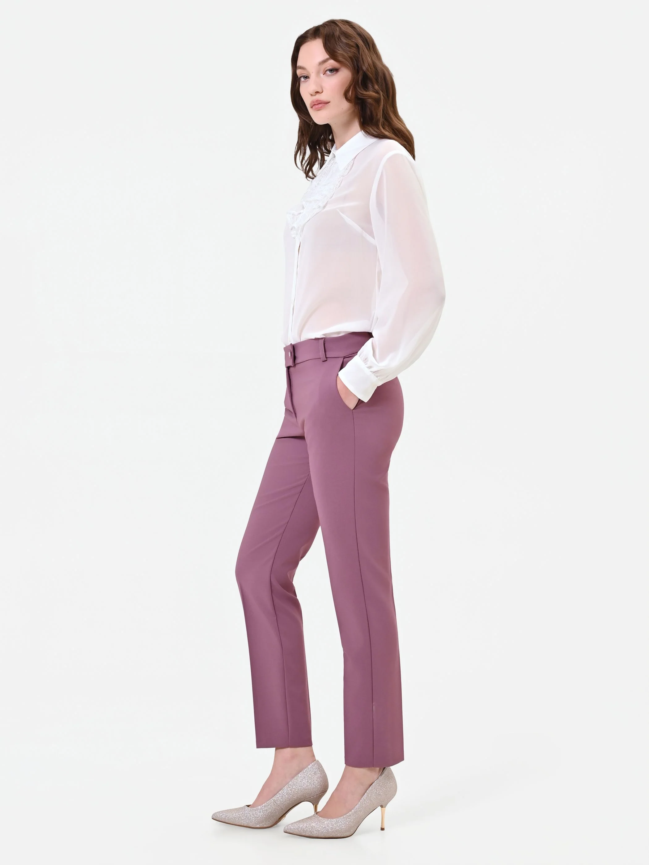 Pantalone rosa antico a sigaretta - Image 5
