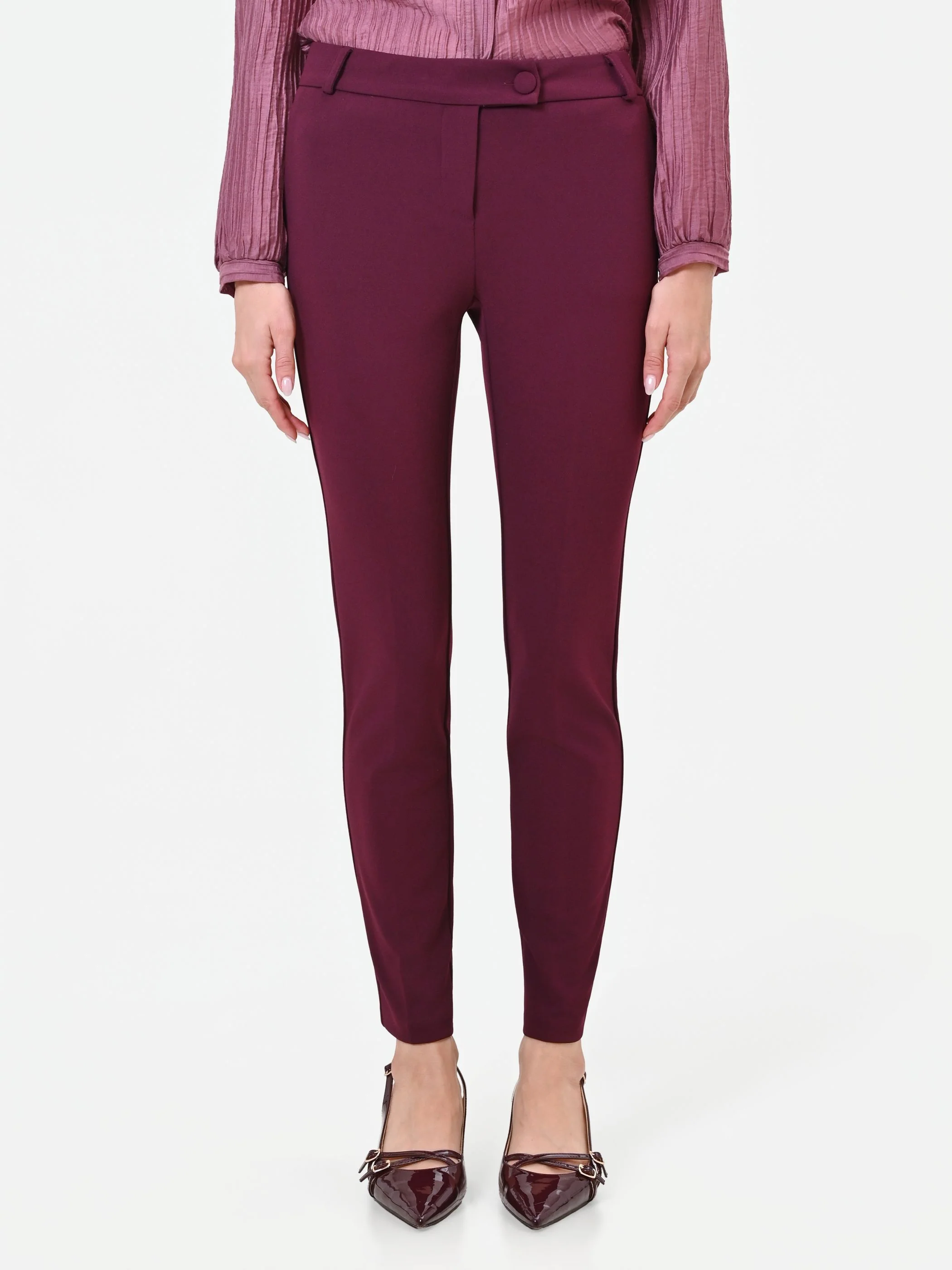 Pantalone skinny bordeaux rosso - Image 2