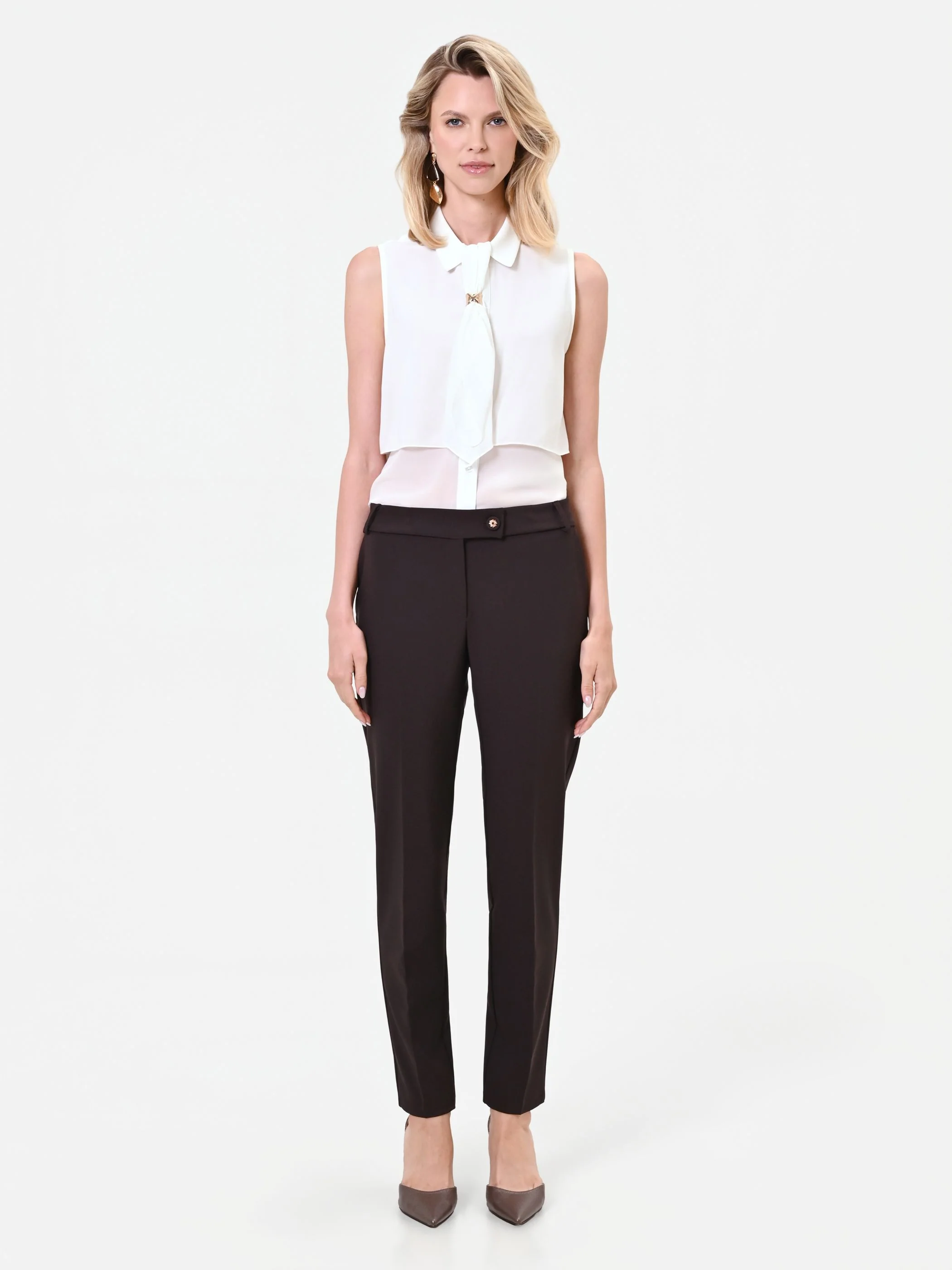 Pantalone skinny moro marrone