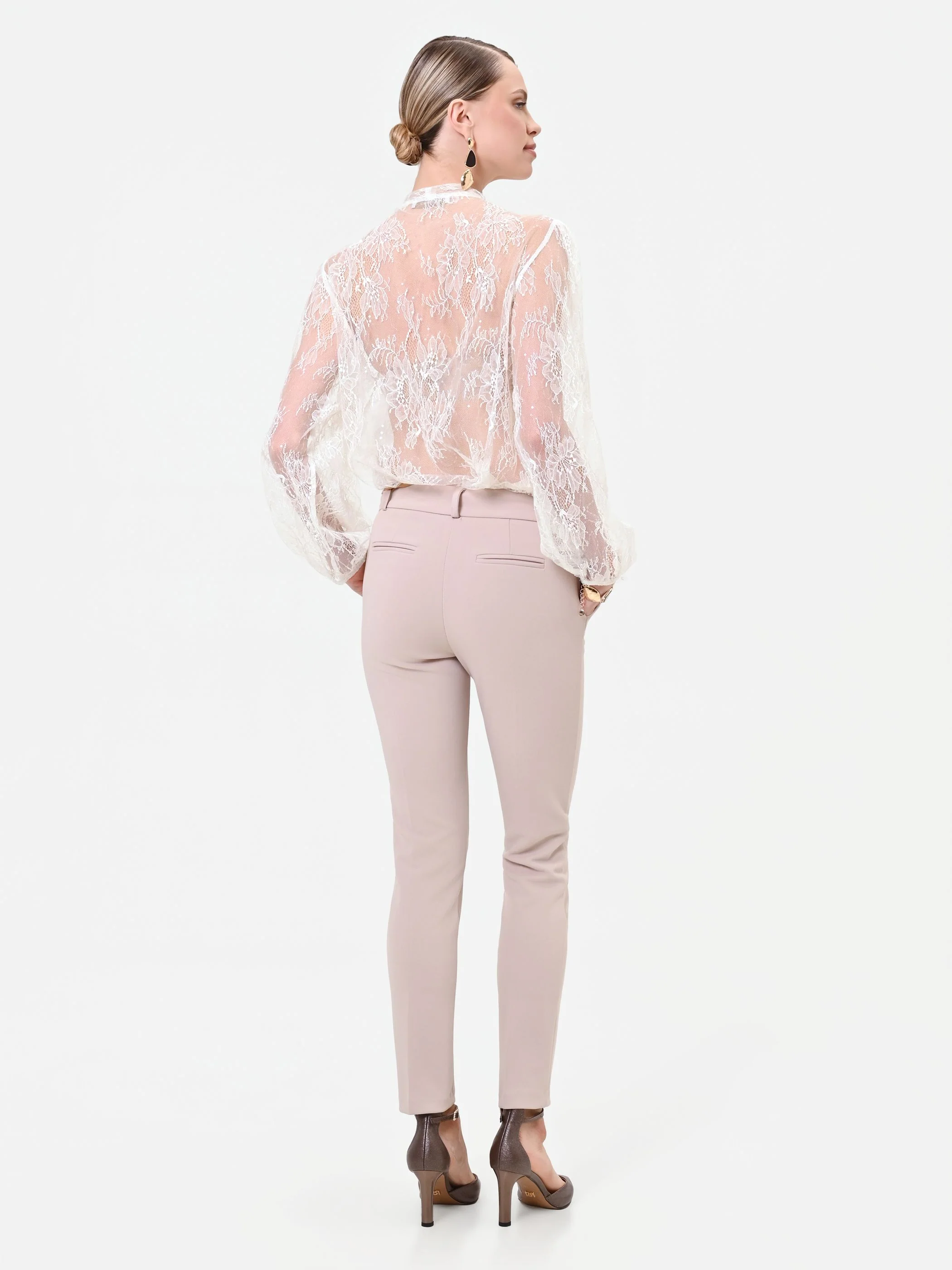 Pantalone skinny tortora beige - Image 3