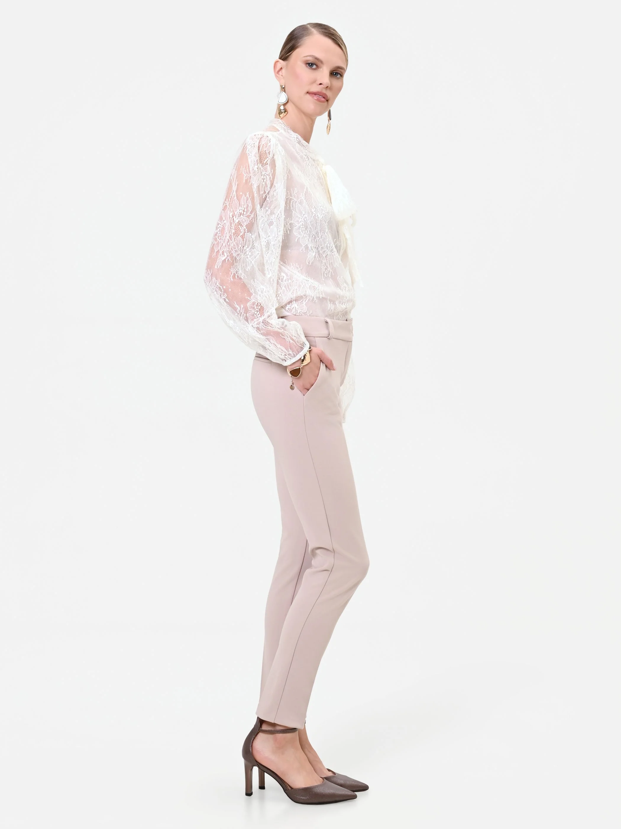 Pantalone skinny tortora beige - Image 5
