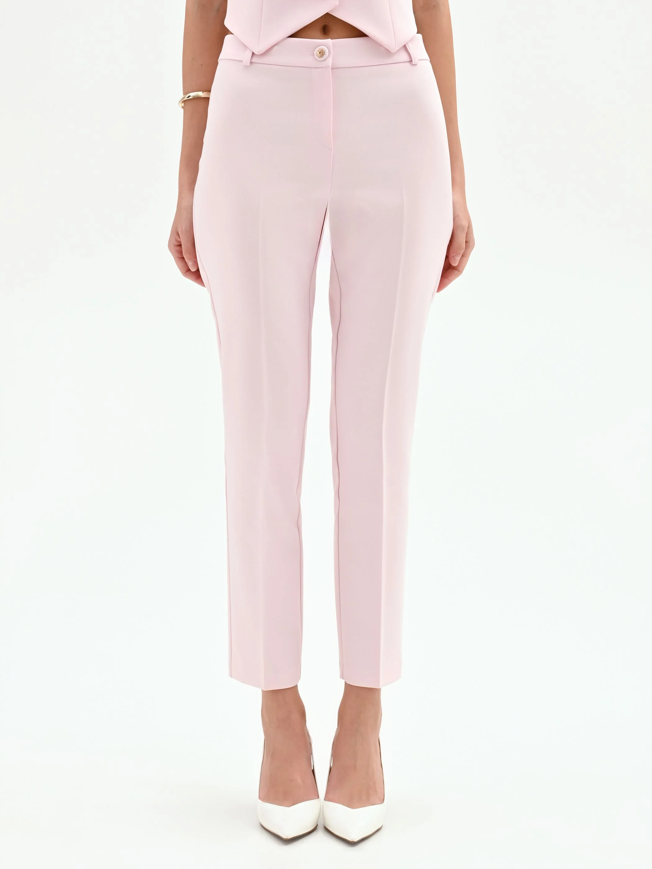 Pantalone slim rosa pastello - Image 2