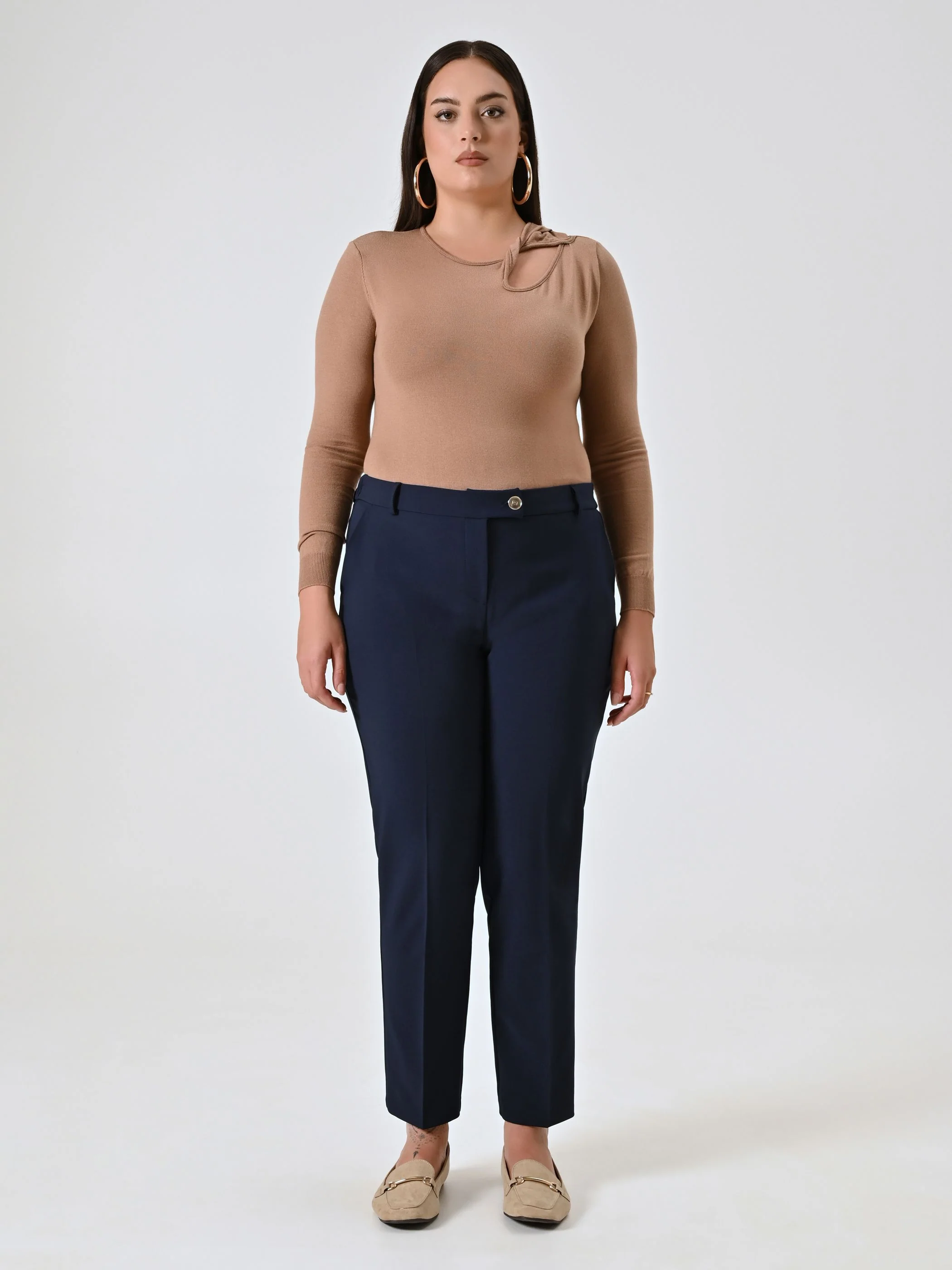 Pantaloni Curvy Straight Blu