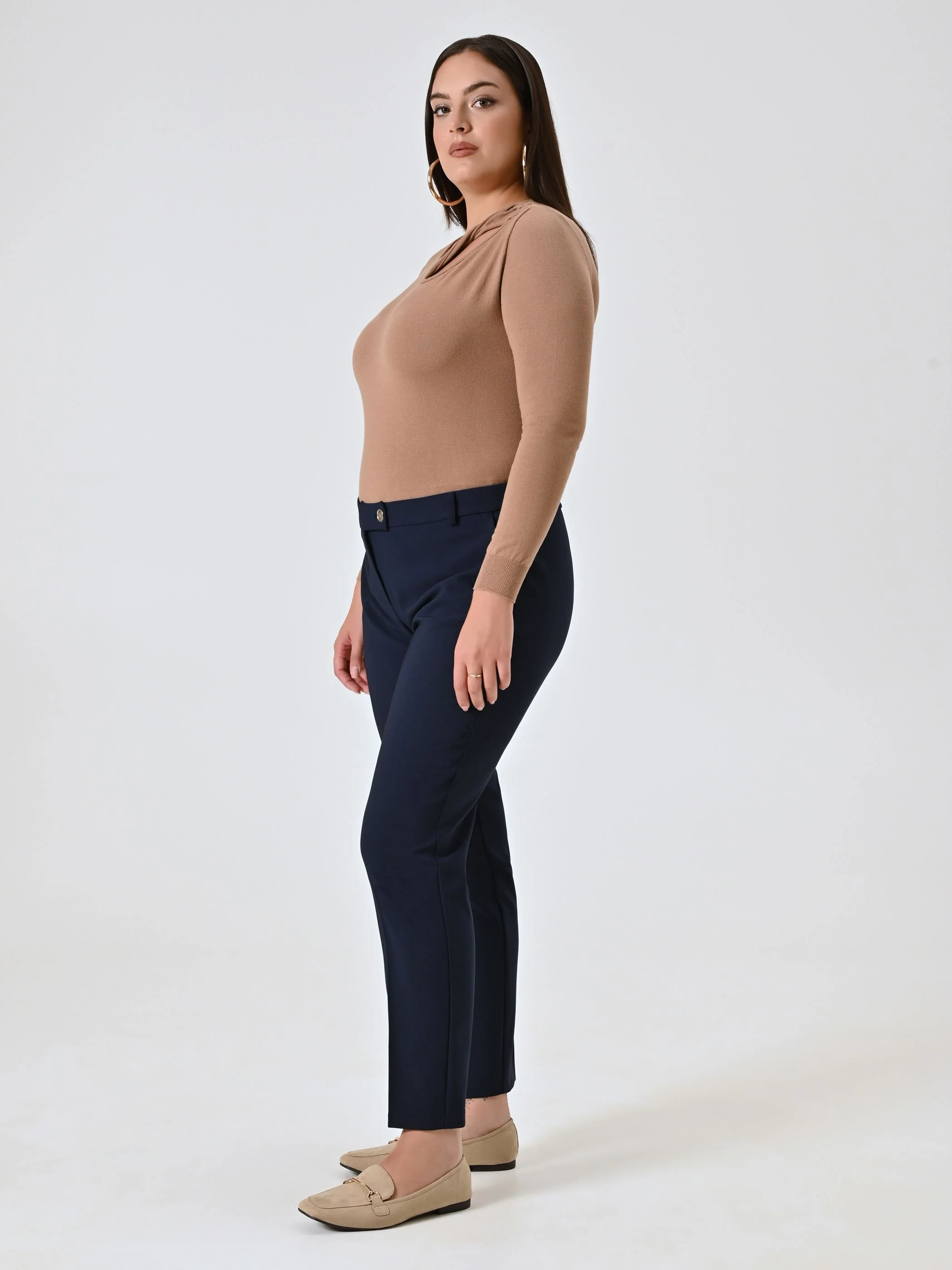 Pantaloni Curvy Straight Blu - Image 2