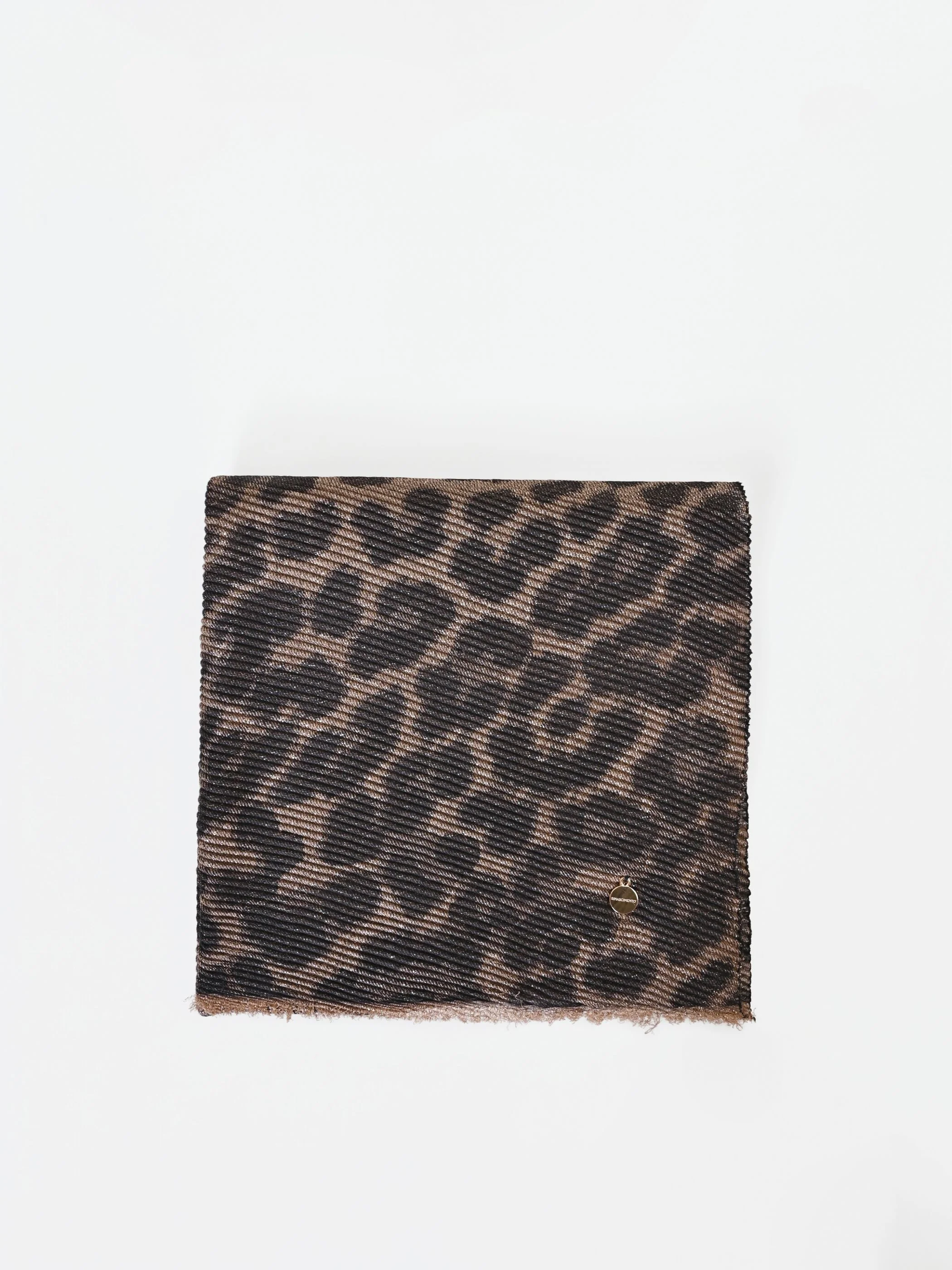 Sciarpa nera stampa animalier - Image 3