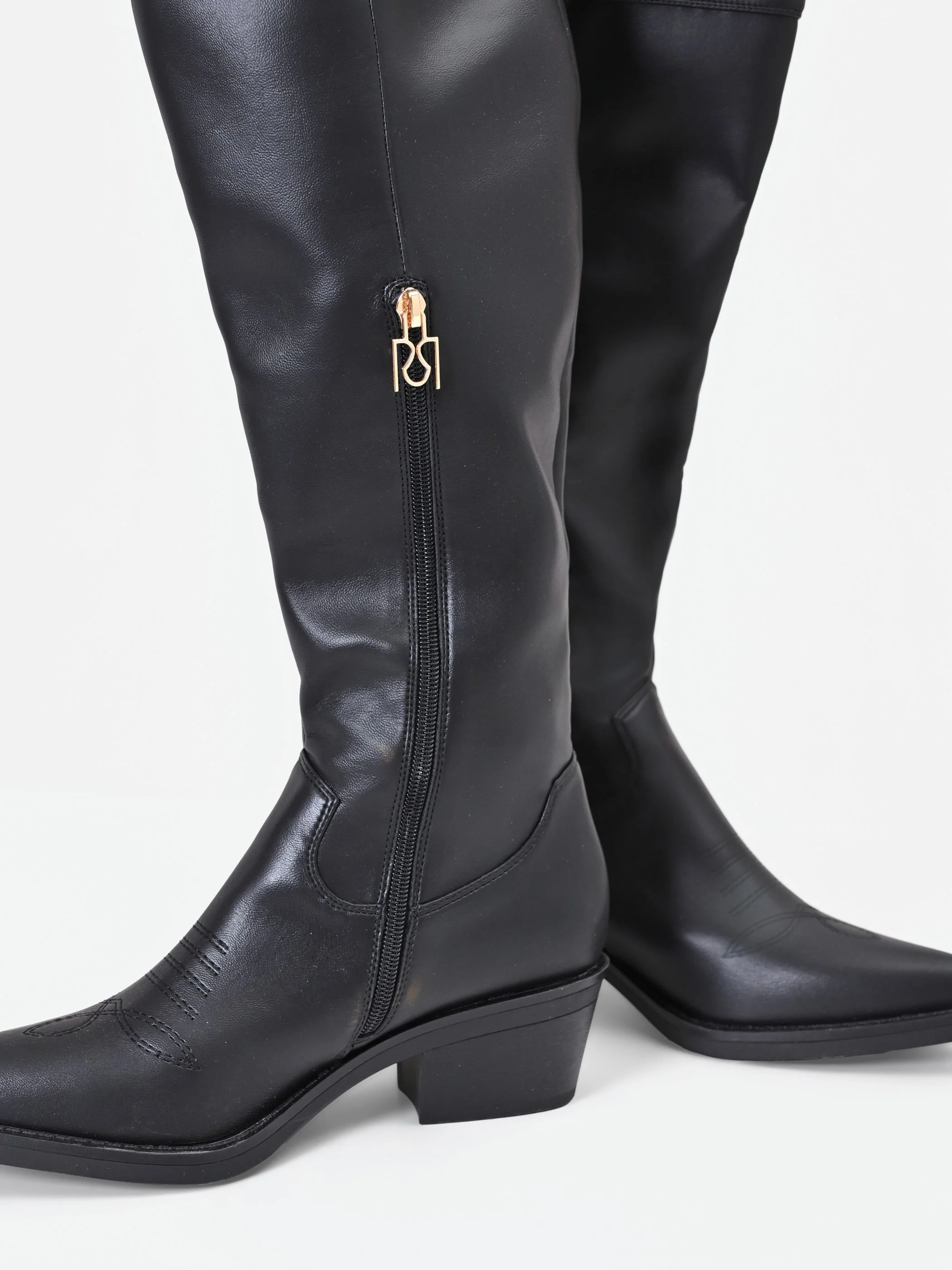 Stivale nero stile texano con gambale alto - Image 5