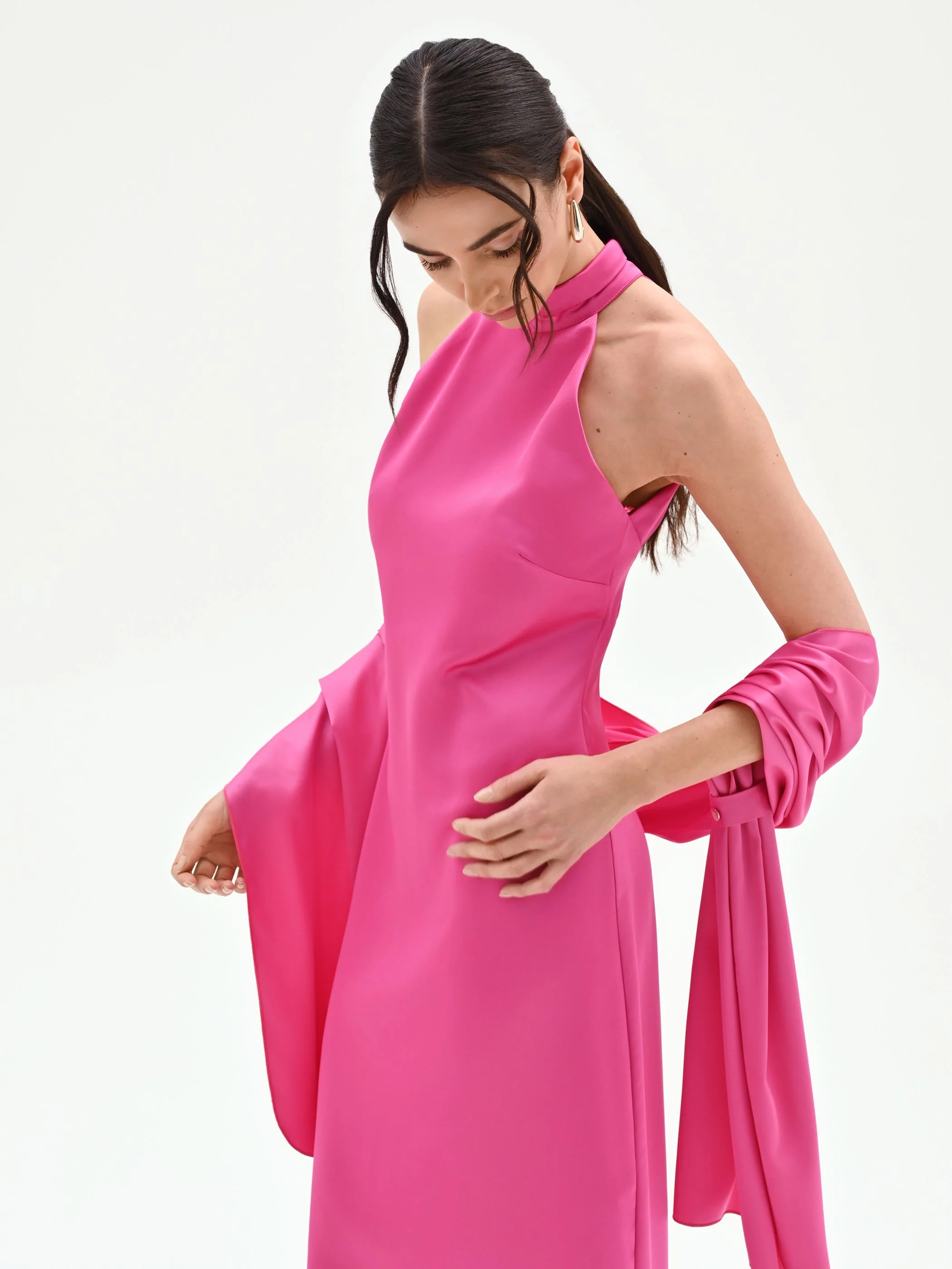 Stola fucsia in raso - Image 2