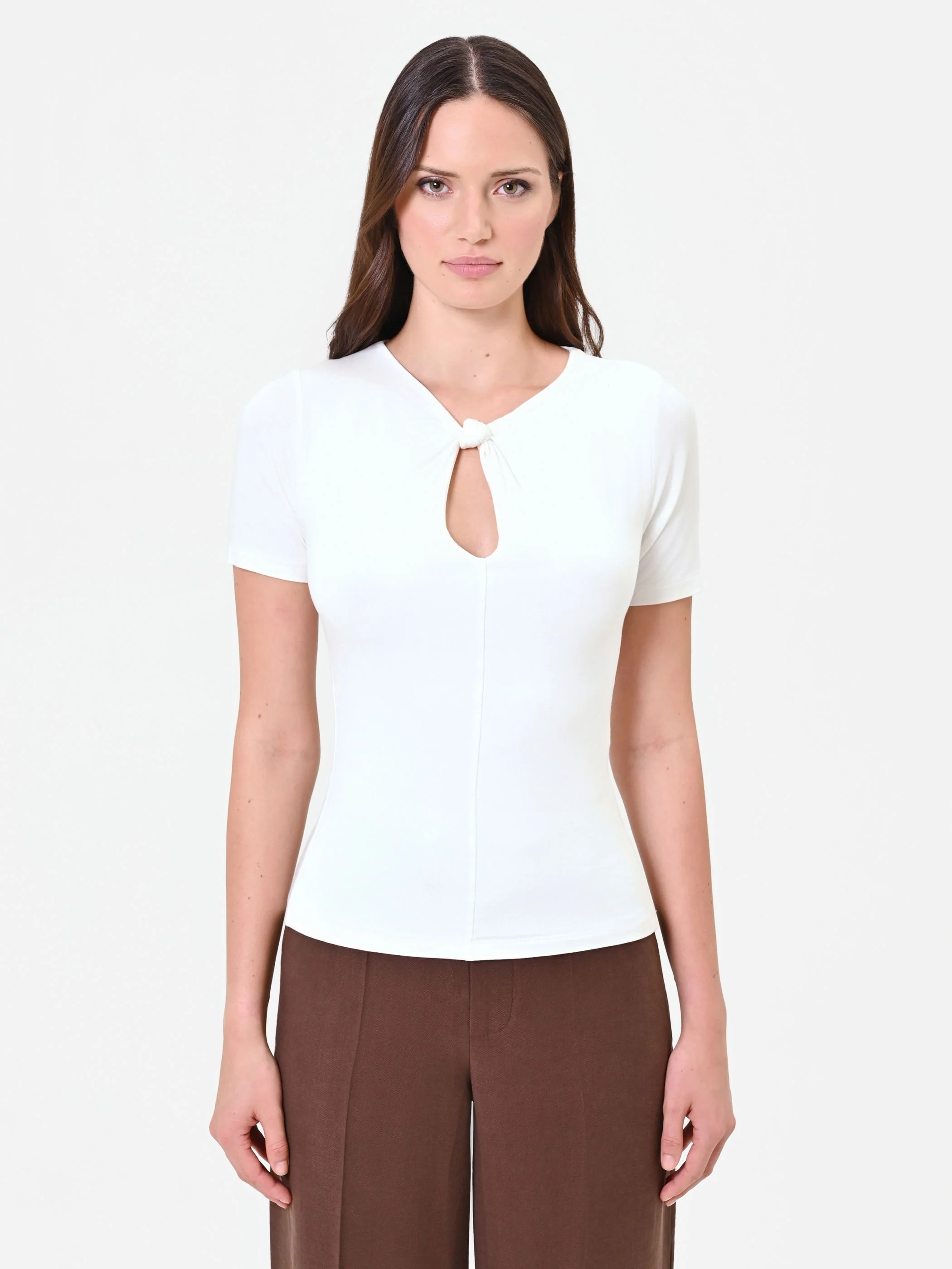 T Shirt Bianca con dettaglio Nodo - Image 2